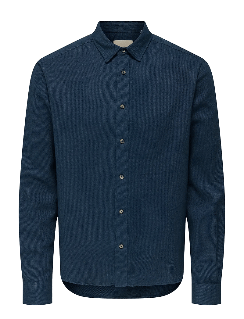 ONLY & SONS - ONSSONS REG FIT 2T TWILL 0347 SHIRT - casual shirts - navy blazer - 1