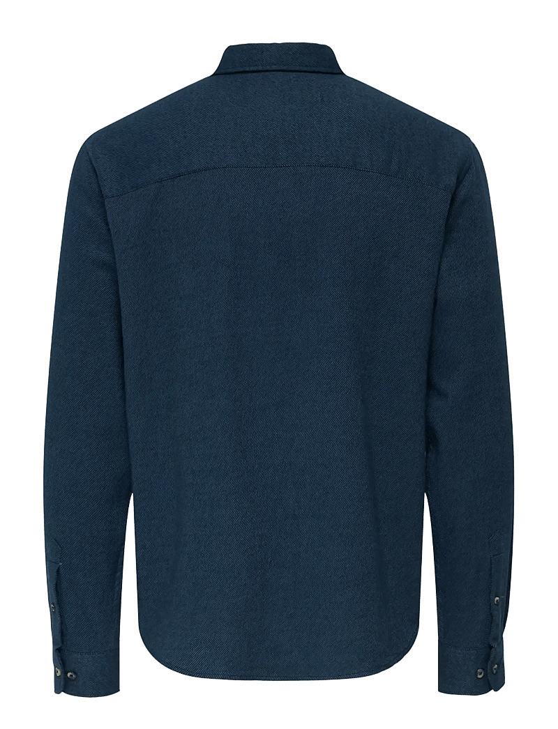 ONLY & SONS - ONSSONS REG FIT 2T TWILL 0347 SHIRT - casual shirts - navy blazer - 2
