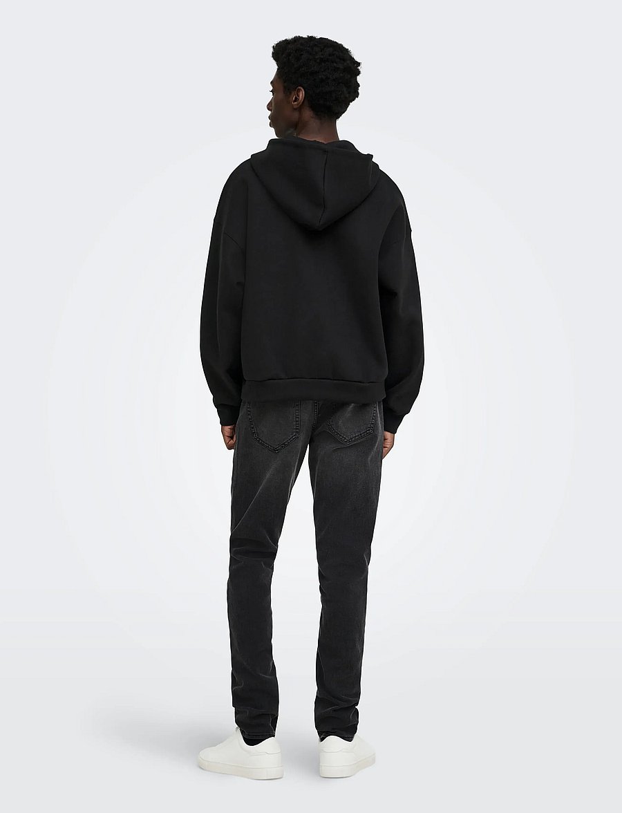 ONLY & SONS - ONSGOYLE BOXY LS SCUBA ZIP HOODIE SWEAT - hættetrøjer - black - 2