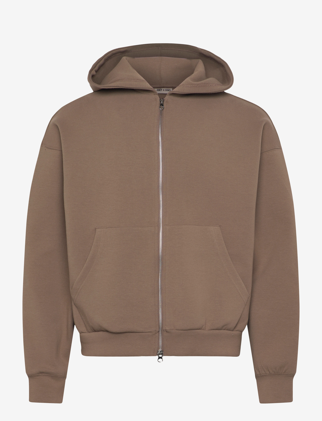 ONLY & SONS - ONSGOYLE BOXY LS SCUBA ZIP HOODIE SWEAT - kapuzenpullover - walnut - 0