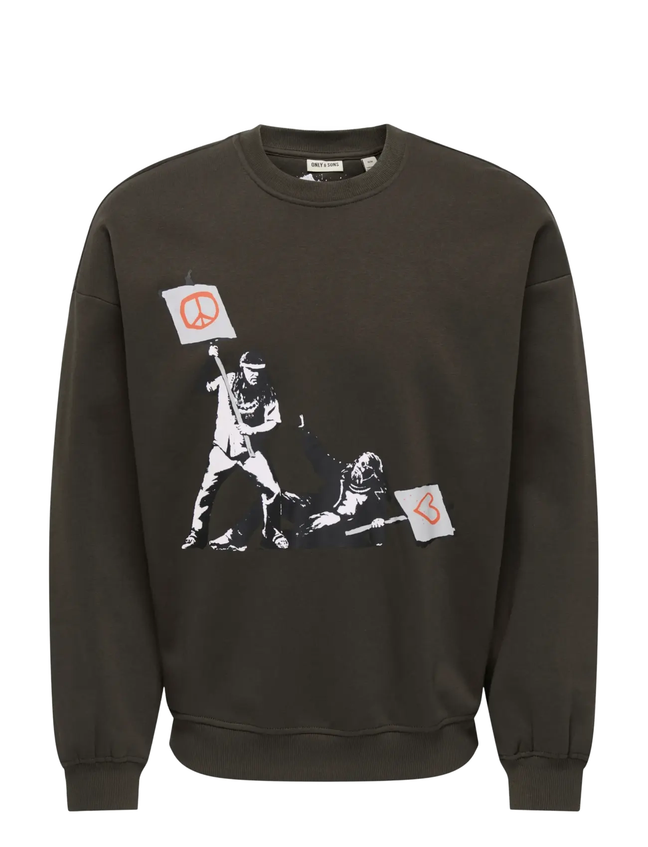 ONLY & SONS ONSBANKSY VTG CREW NECK VD - Sweatshirts & hættetrøjer - MULCH / grey