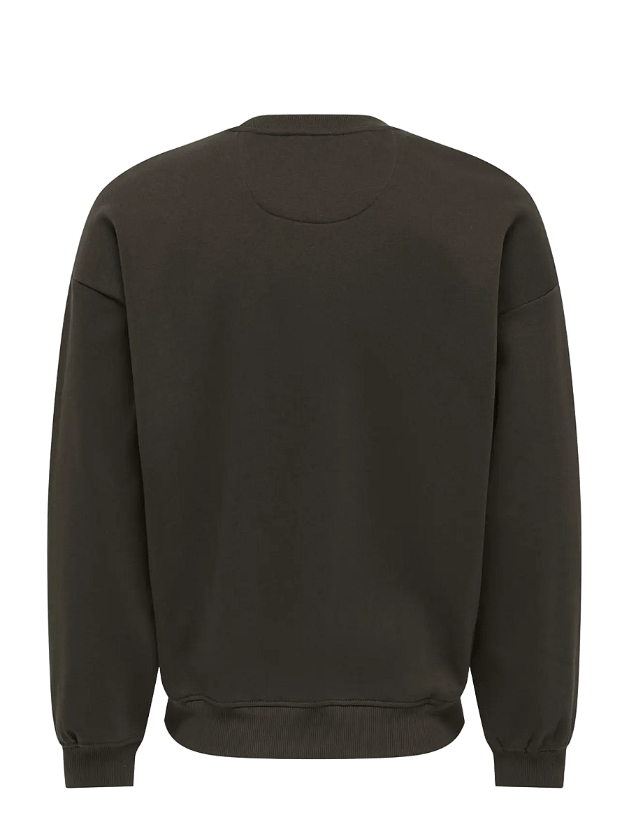 ONLY & SONS - ONSBANKSY VTG CREW NECK VD - collections - mulch - 2
