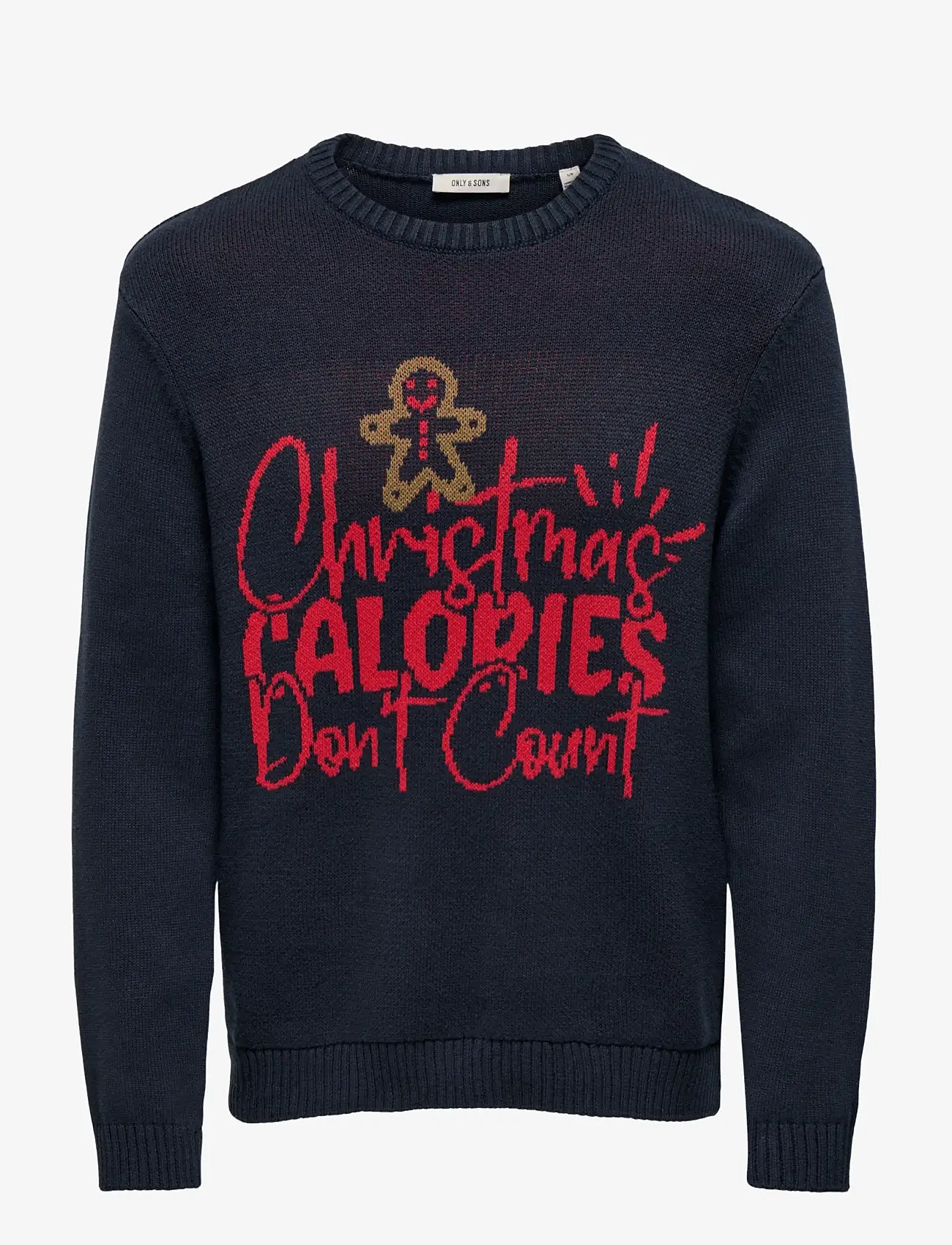 ONLY & SONS - ONSX-MAX REG TEXT CREW KNIT - rundhals - dark navy - 0