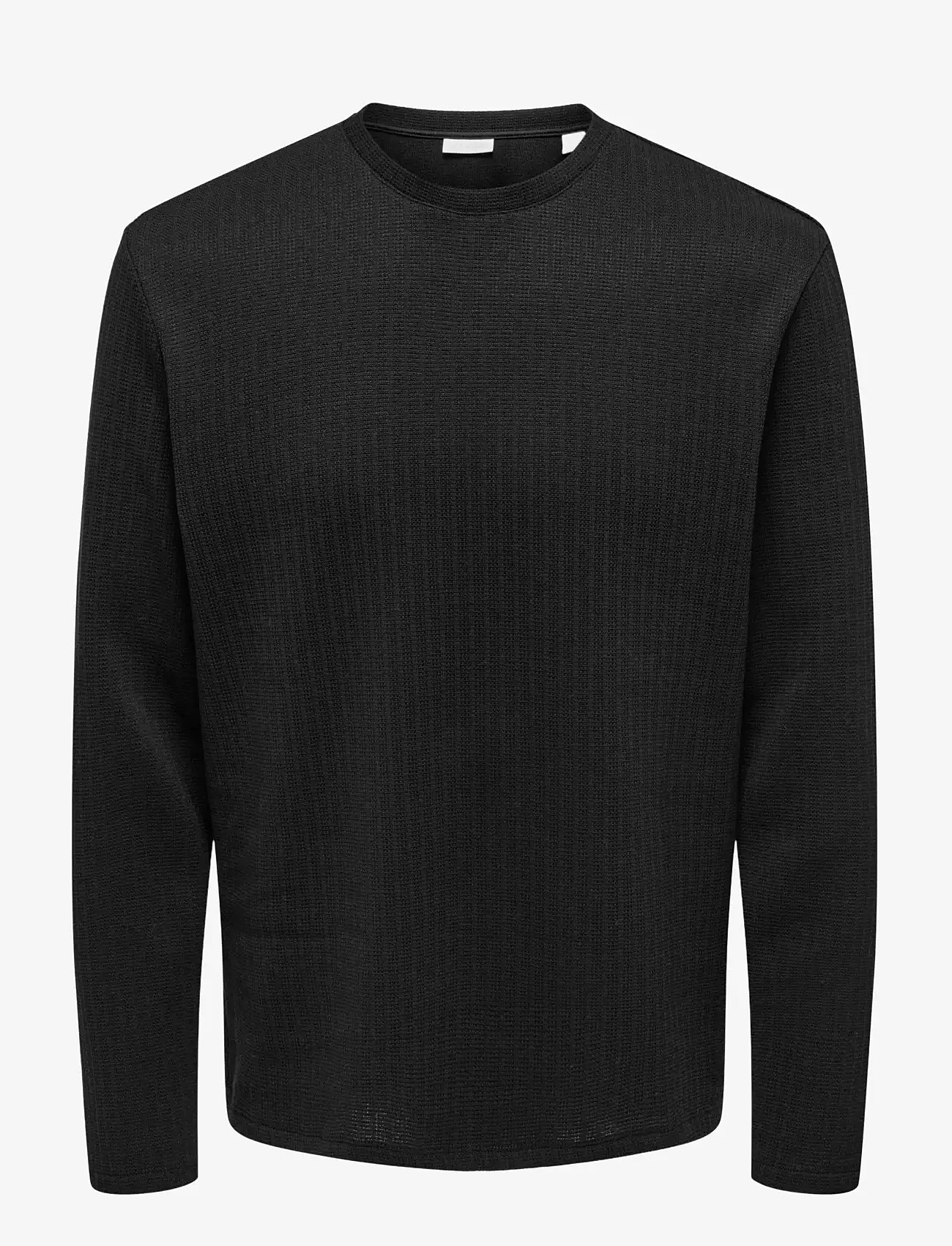 ONLY & SONS - ONSTREY LIFE REG LS STRCT FRML TEE - långärmade t-shirts - black - 0