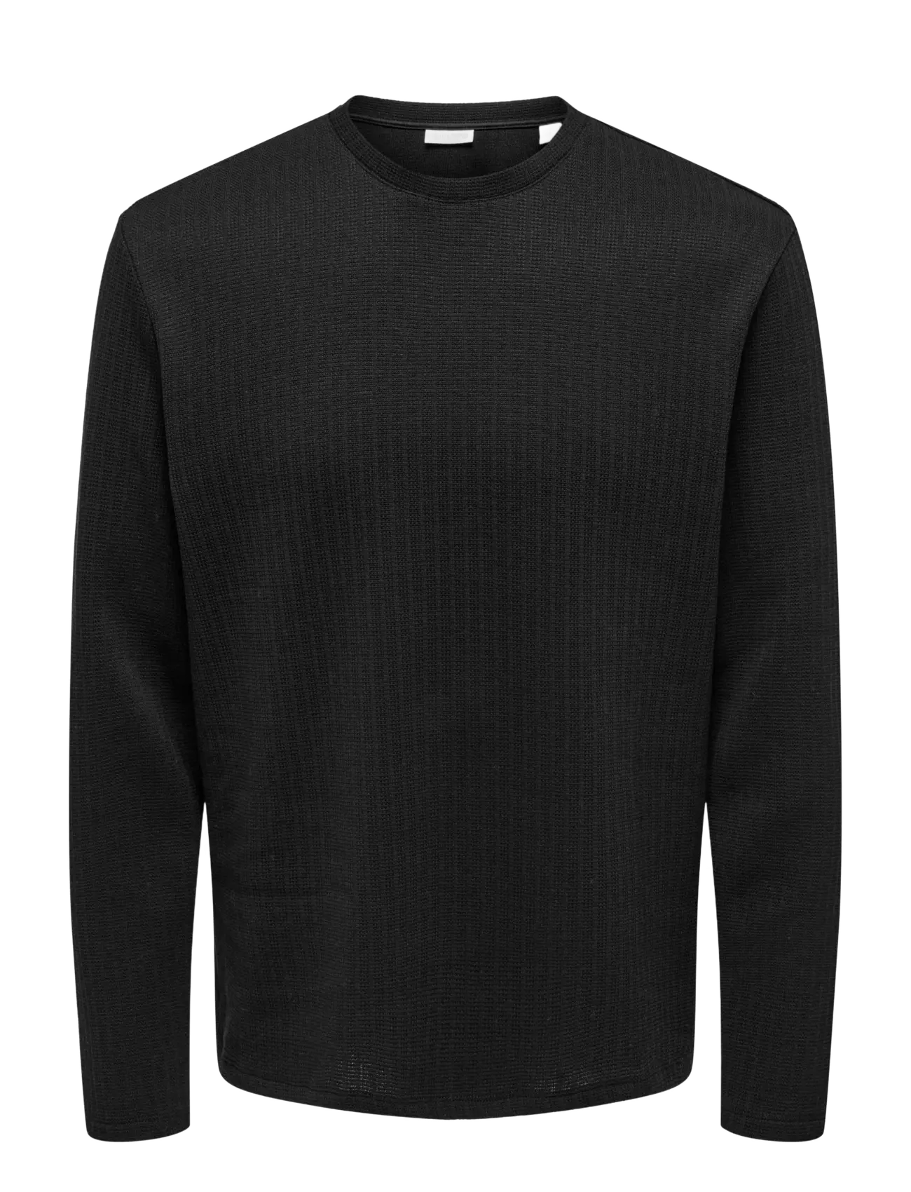 ONLY & SONS ONSTREY LIFE REG LS STRCT FRML TEE - T-shirts - BLACK / black