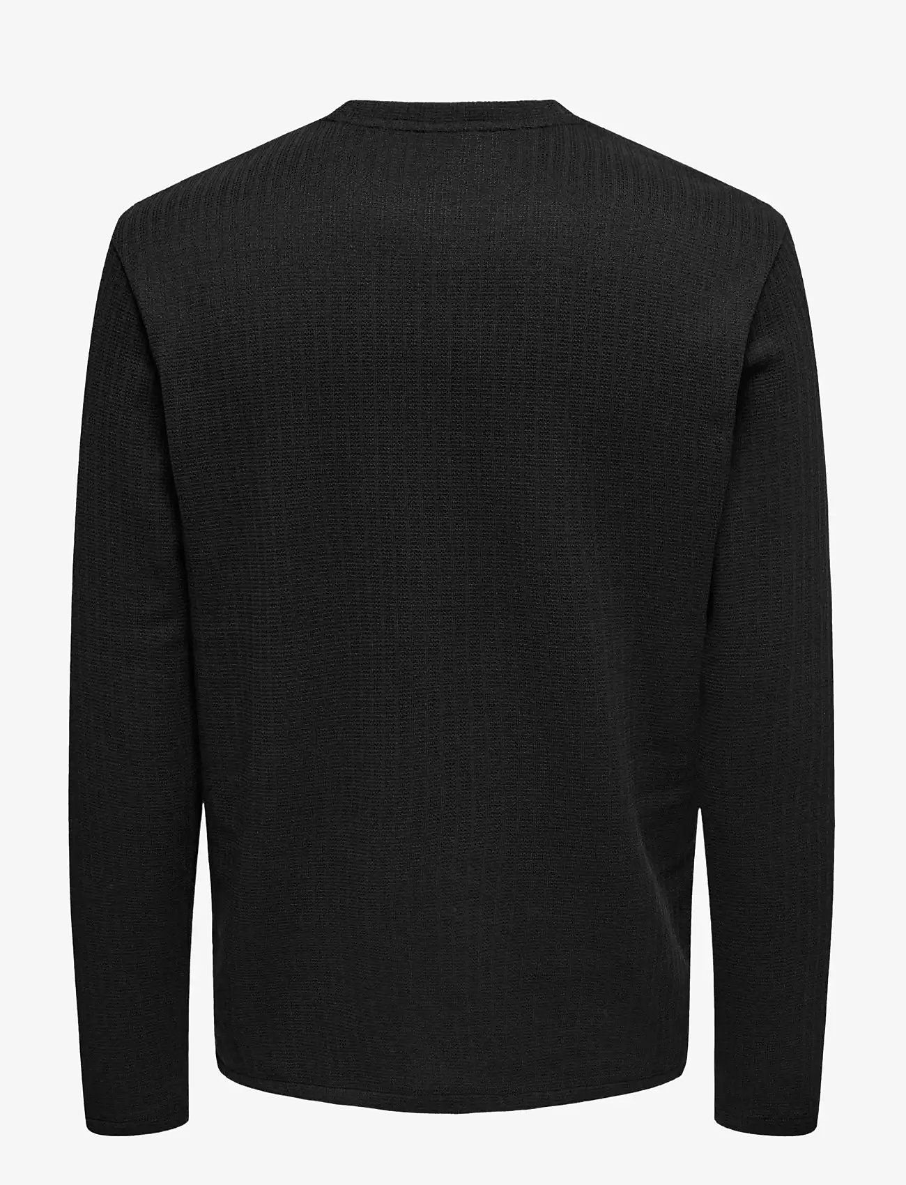 ONLY & SONS - ONSTREY LIFE REG LS STRCT FRML TEE - långärmade t-shirts - black - 1