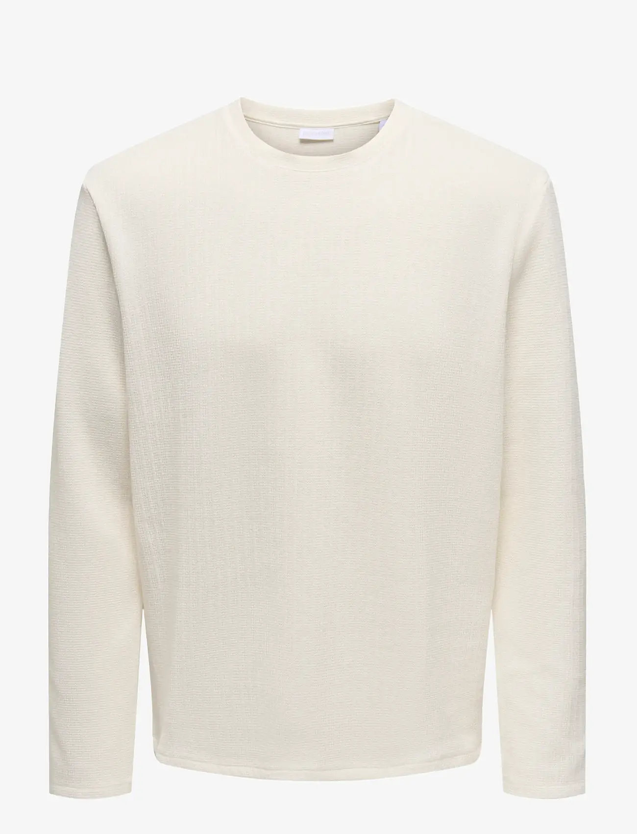 ONLY & SONS - ONSTREY LIFE REG LS STRCT FRML TEE - långärmade t-shirts - gardenia - 0