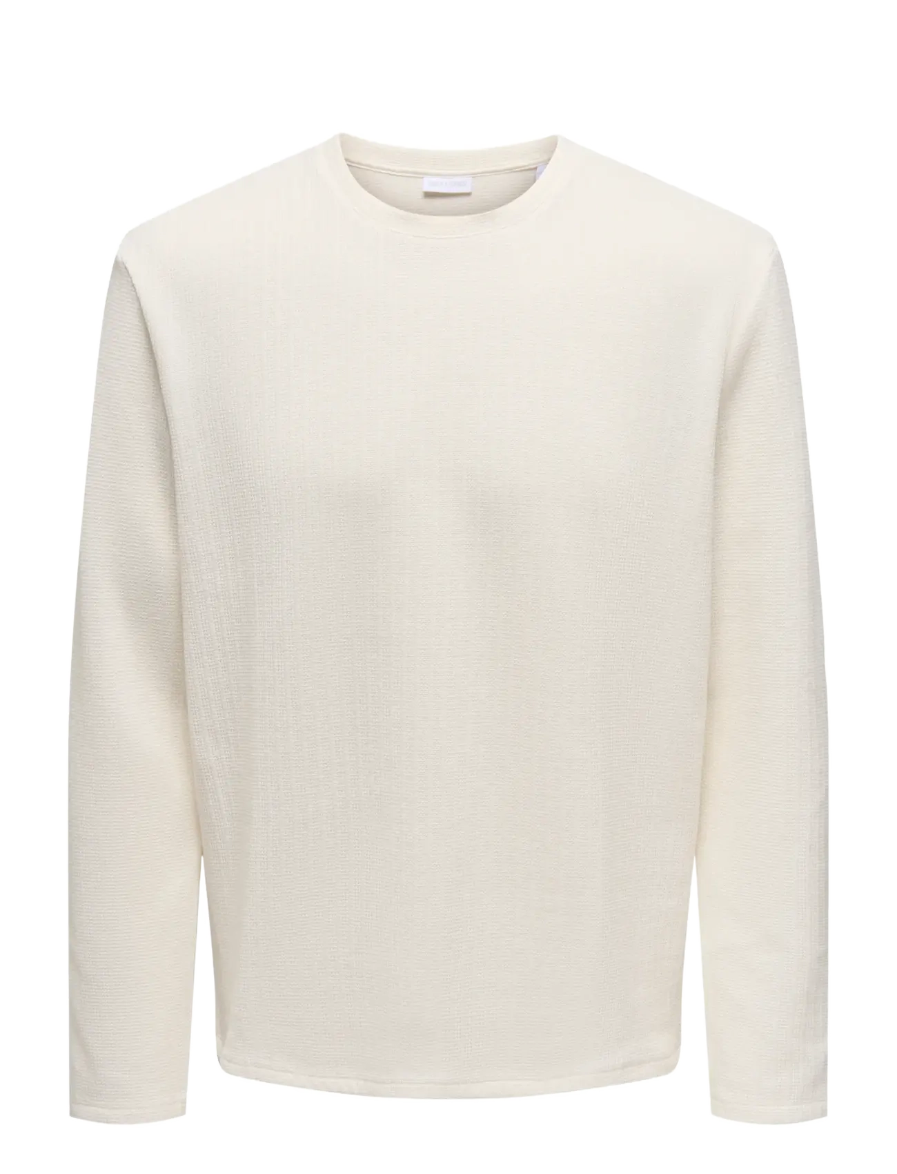 ONLY & SONS ONSTREY LIFE REG LS STRCT FRML TEE - T-shirts - GARDENIA / cream