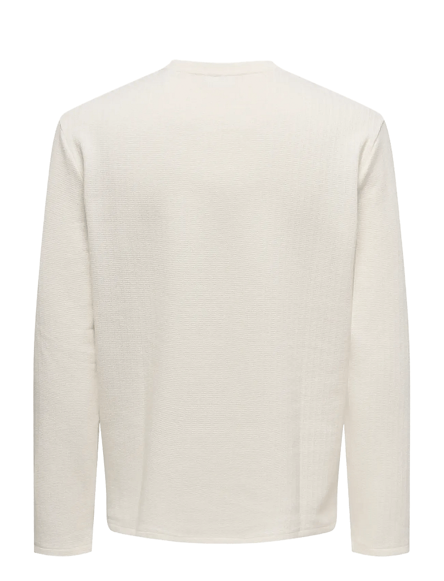 ONLY & SONS - ONSTREY LIFE REG LS STRCT FRML TEE - langärmelige t-shirts - gardenia - 1