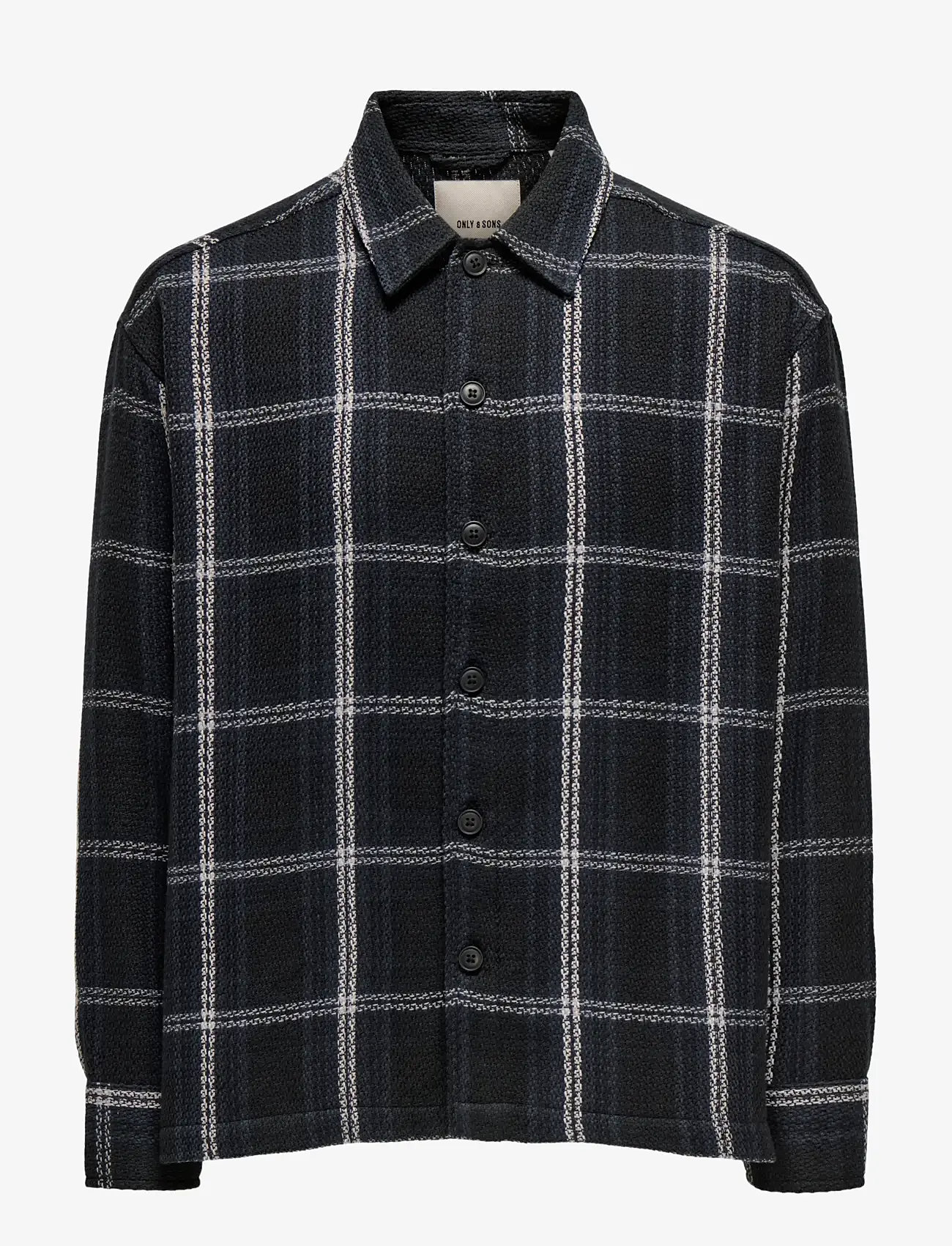 ONLY & SONS - ONSKEVIN BASKET SHIRT - rutiga skjortor - jet black - 1
