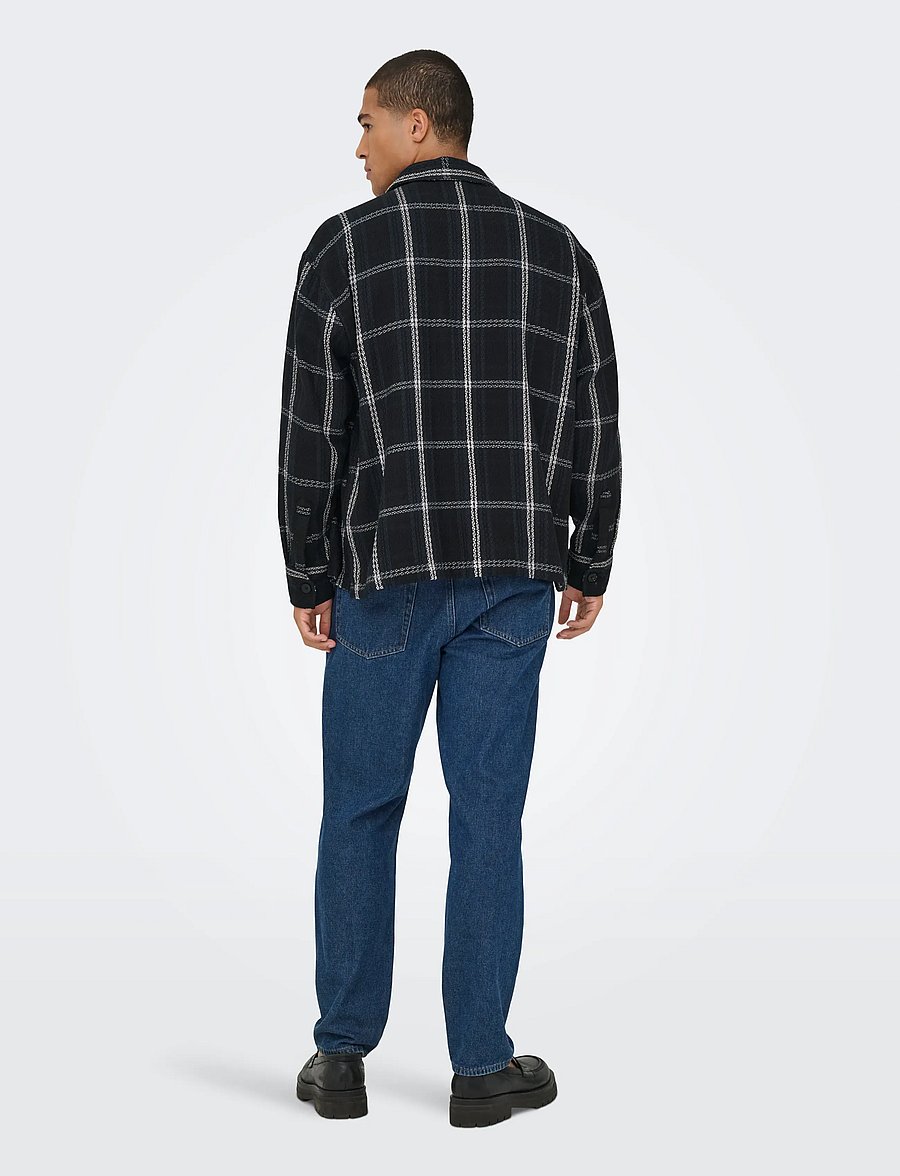 ONLY & SONS - ONSKEVIN BASKET SHIRT - karierte hemden - jet black - 3