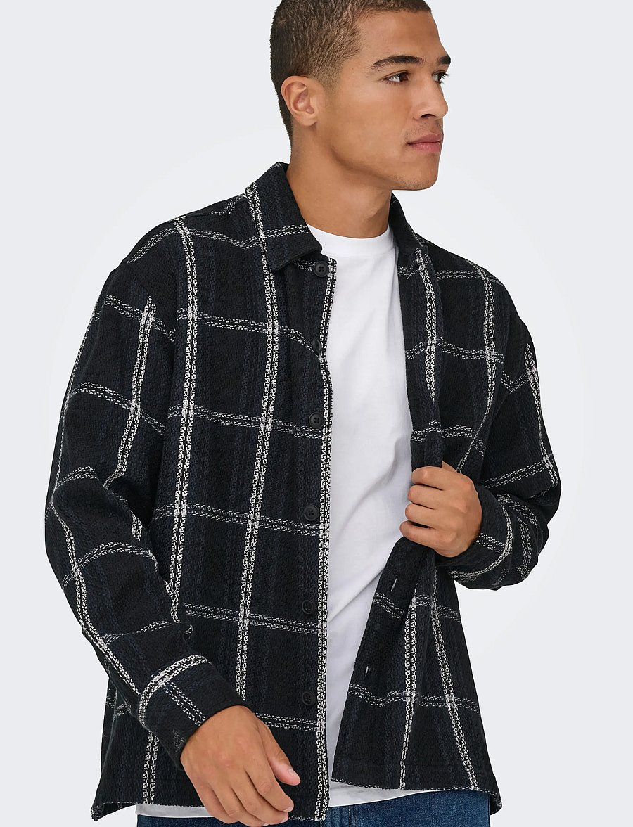 ONLY & SONS - ONSKEVIN BASKET SHIRT - karierte hemden - jet black - 4
