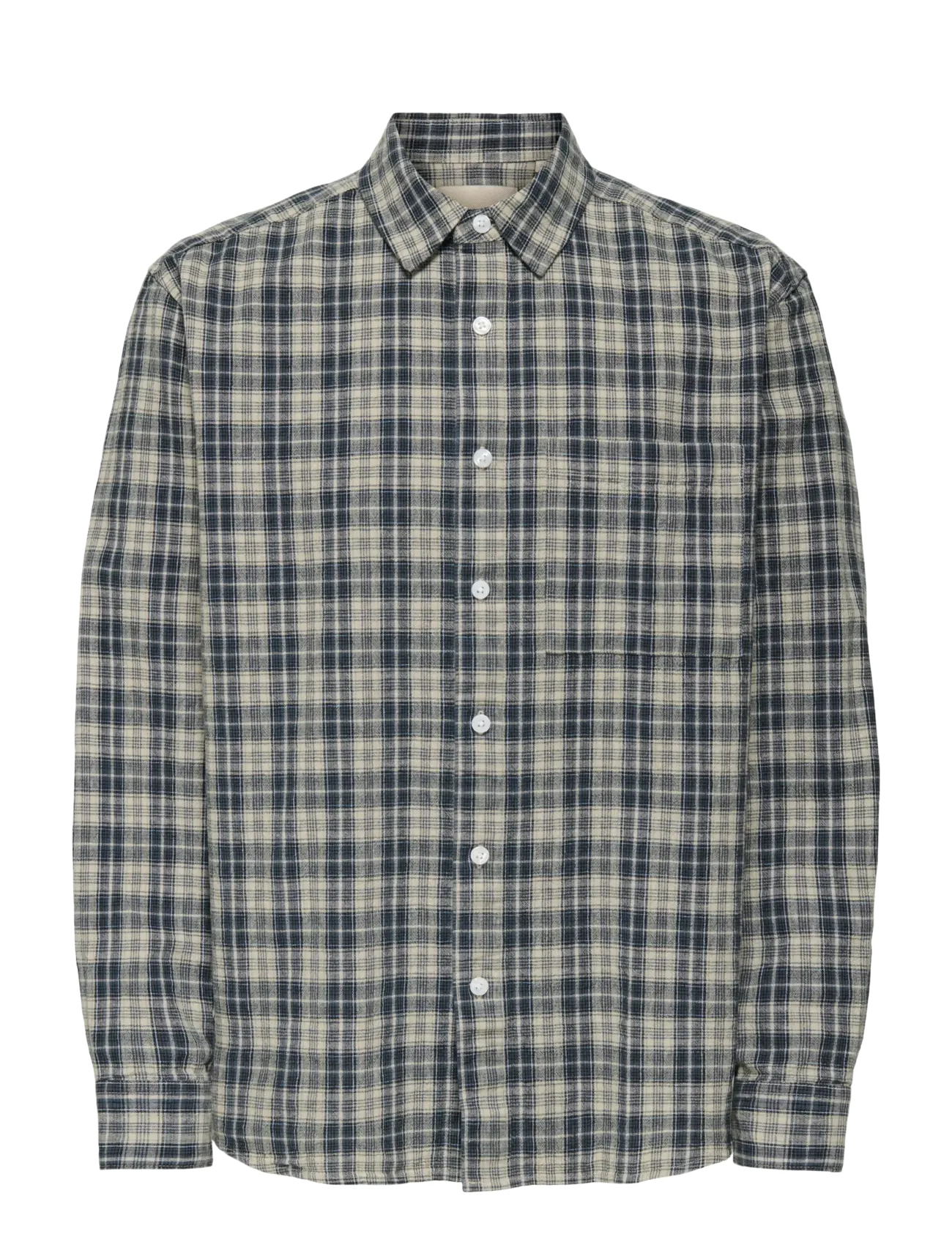 ONLY & SONS Onsrafael Check Ls Shirt 0505, M, Blue, Shirts > Checkered Shirt, Herre