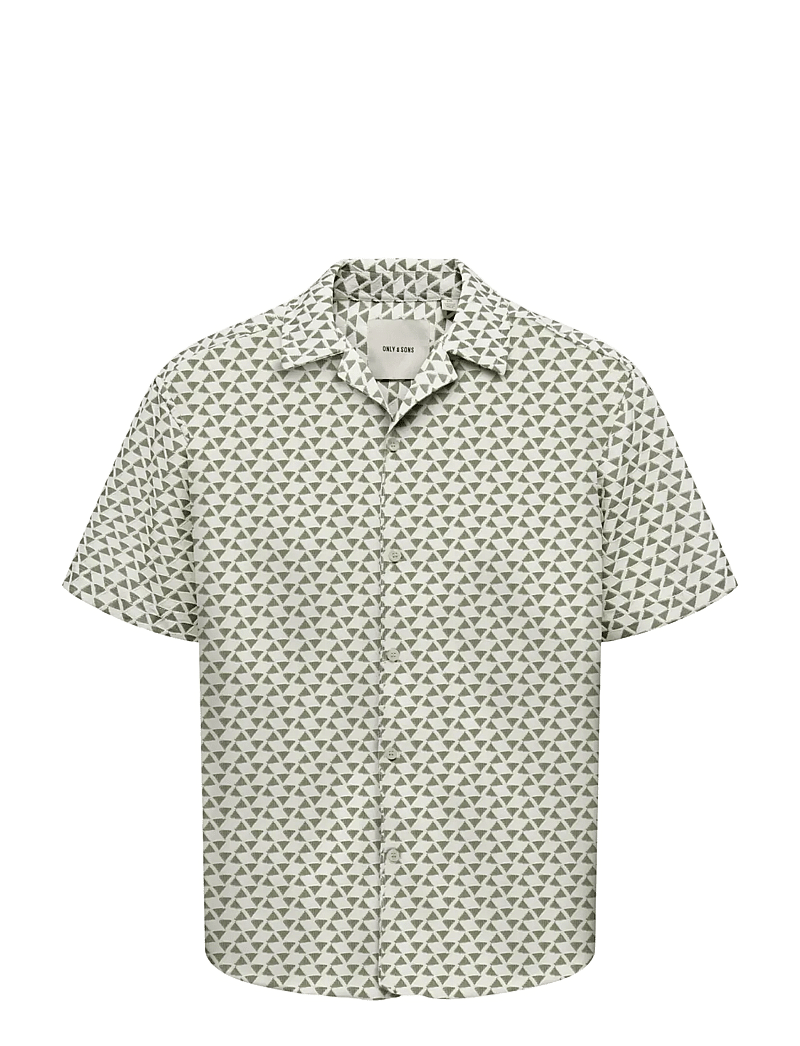 ONLY & SONS - ONSCHARMY SS RESORT AOP SHIRT - mönstrade skjortor - antique white - 1