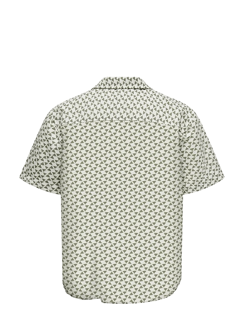 ONLY & SONS - ONSCHARMY SS RESORT AOP SHIRT - mönstrade skjortor - antique white - 2