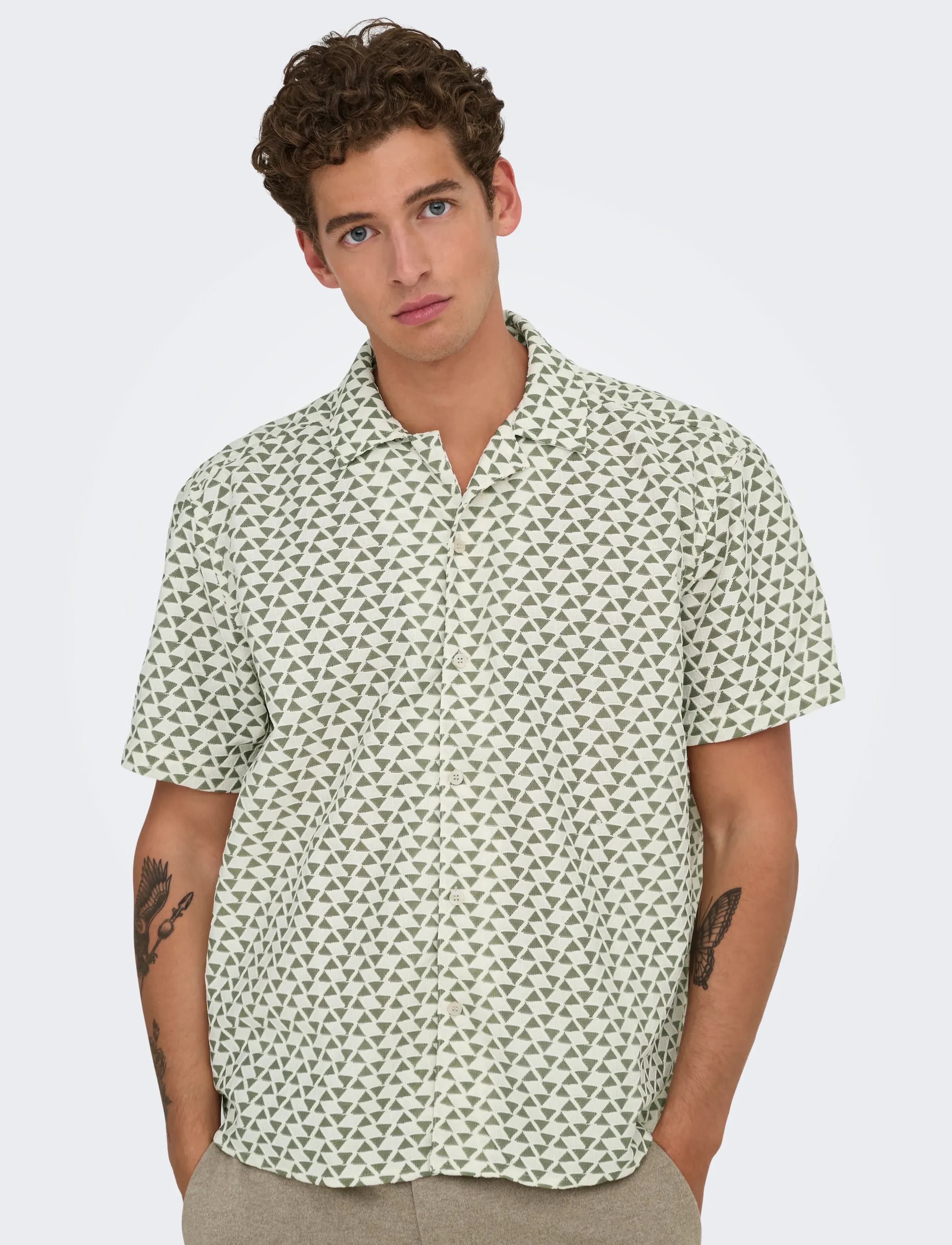 ONLY & SONS Onscharmy Ss Resort Aop Shirt casual skjortor herr – bild 6