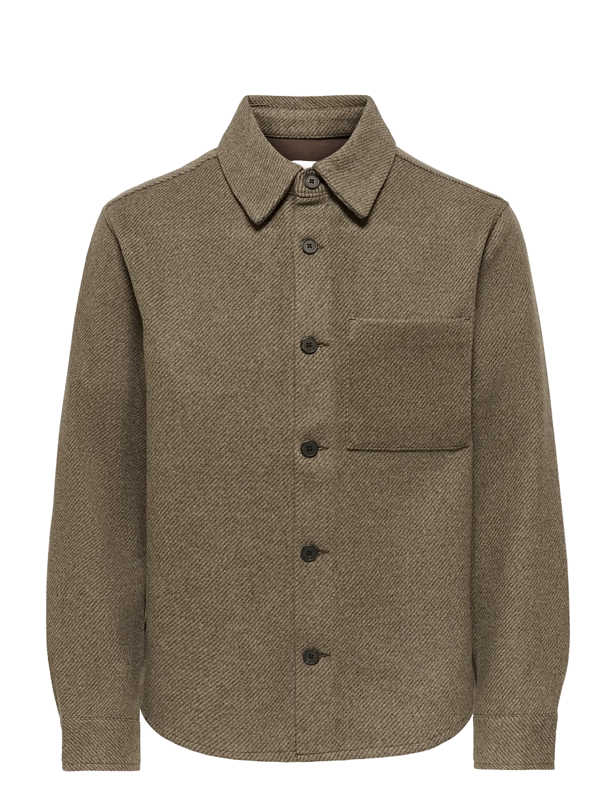 ONLY & SONS - ONSMICAH TWILL OVERSHIRT FRML - Überhemden - chocolate brown - 0