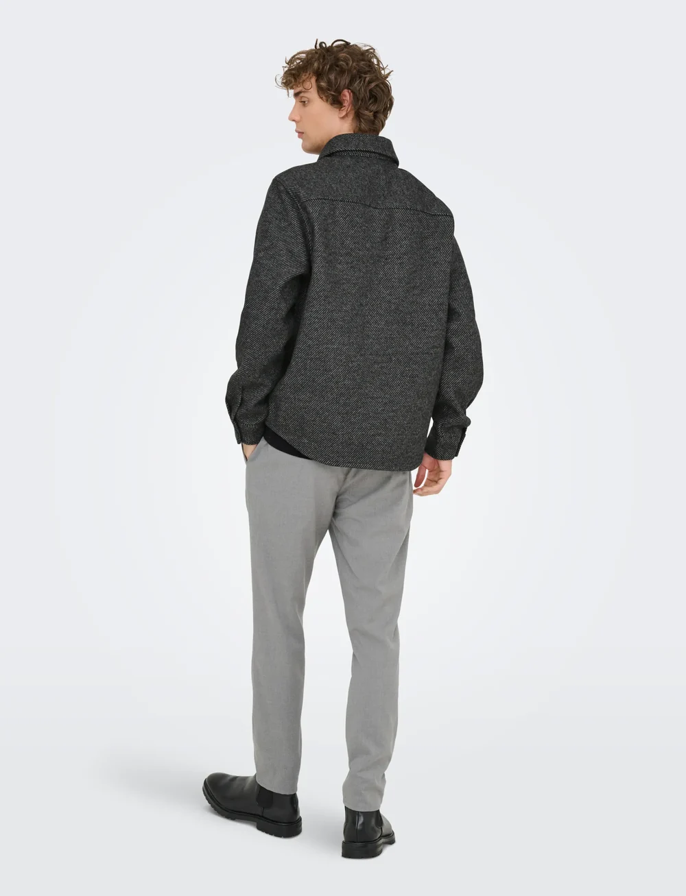 ONLY & SONS - ONSMICAH TWILL OVERSHIRT FRML - kollektionen - medium grey melange - 3