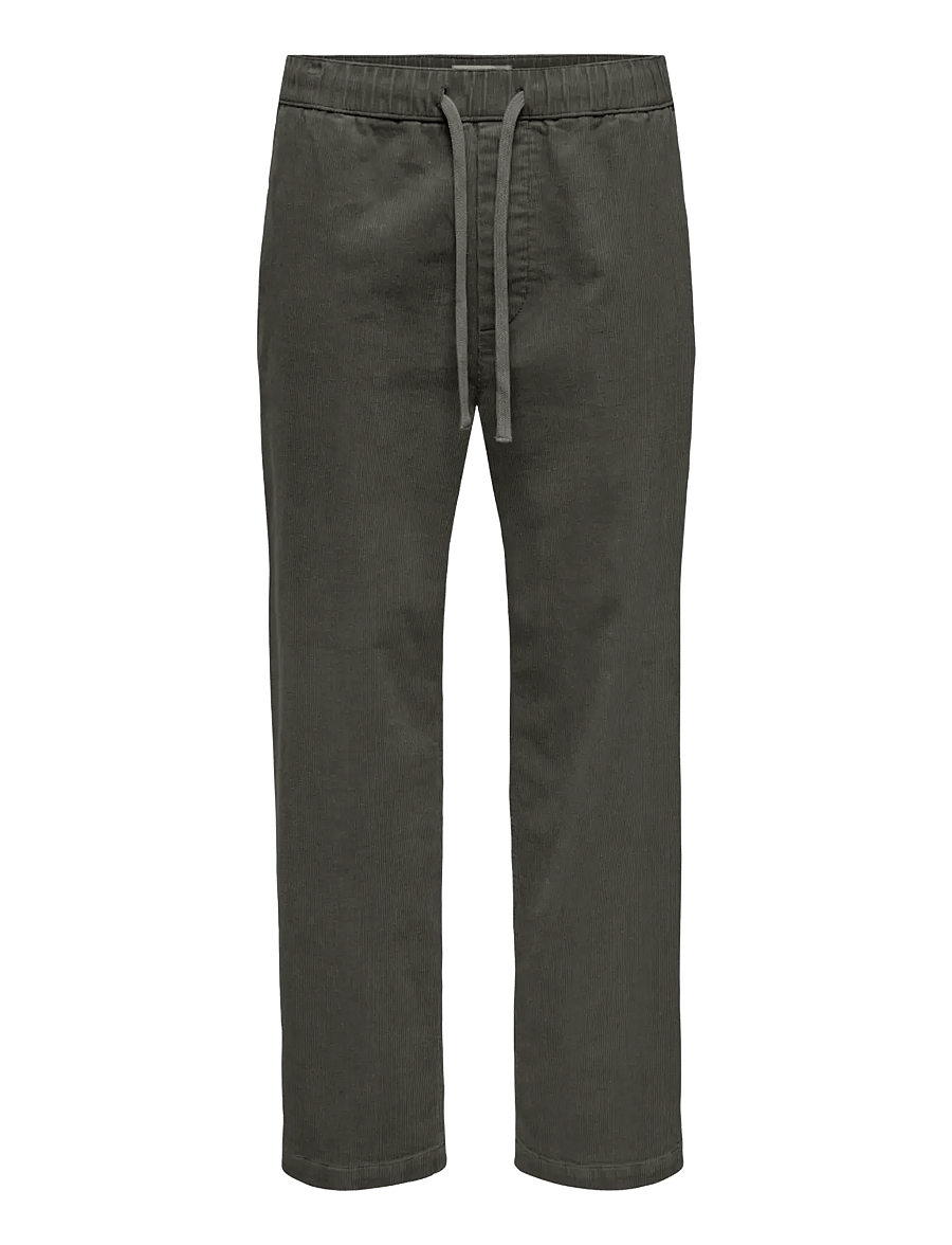 ONLY & SONS - ONSFADE LOOSE 0188 STRING CORD PANT - vabaajapüksid - beluga - 1