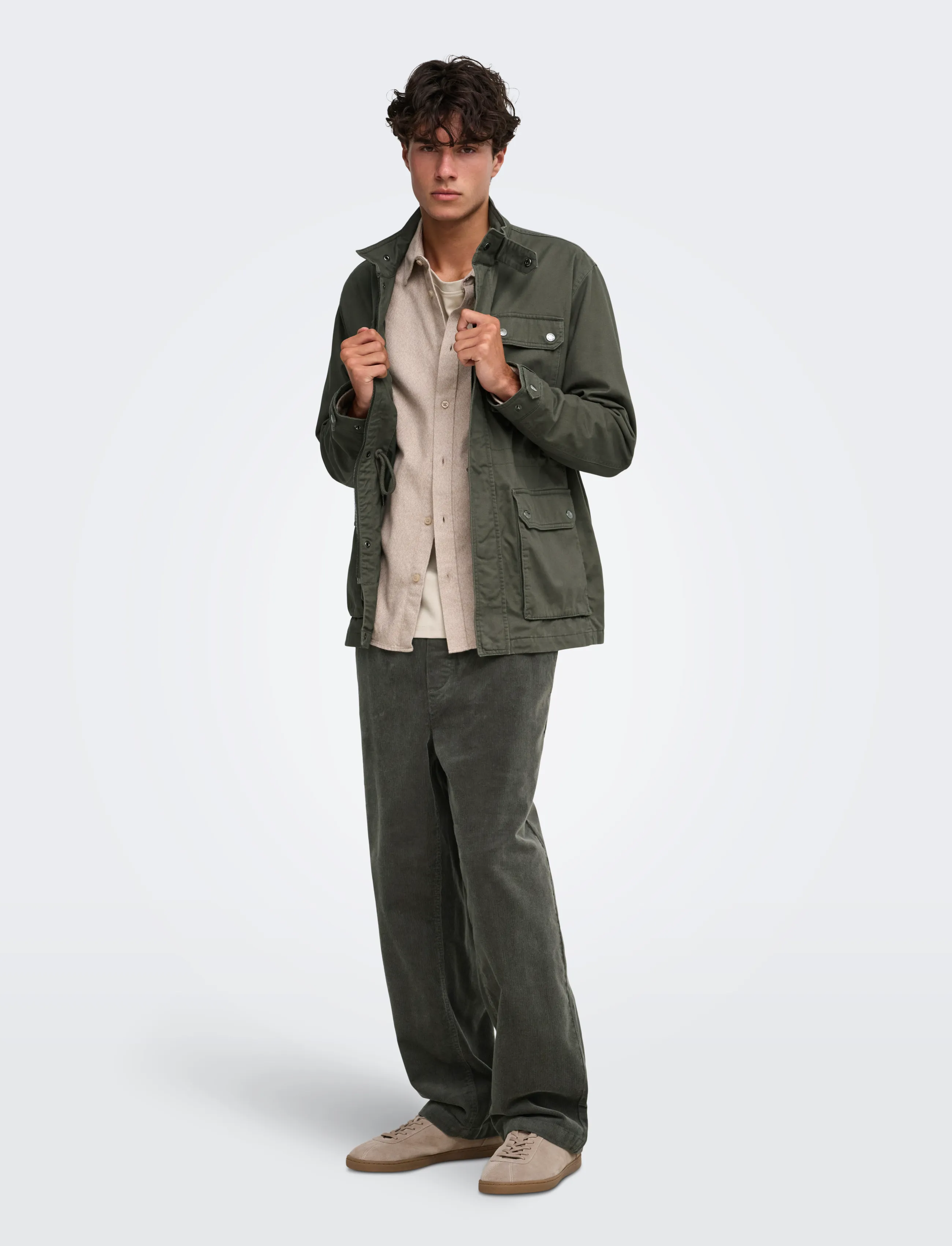 ONLY & SONS - ONSFADE LOOSE 0188 STRING CORD PANT - vabaajapüksid - beluga - 4