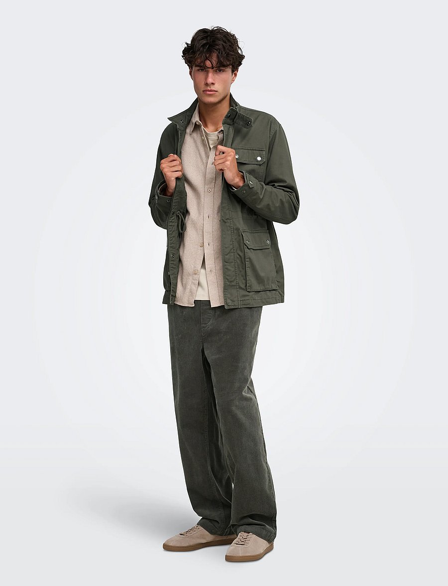 ONLY & SONS - ONSFADE LOOSE 0188 STRING CORD PANT - vabaajapüksid - beluga - 4