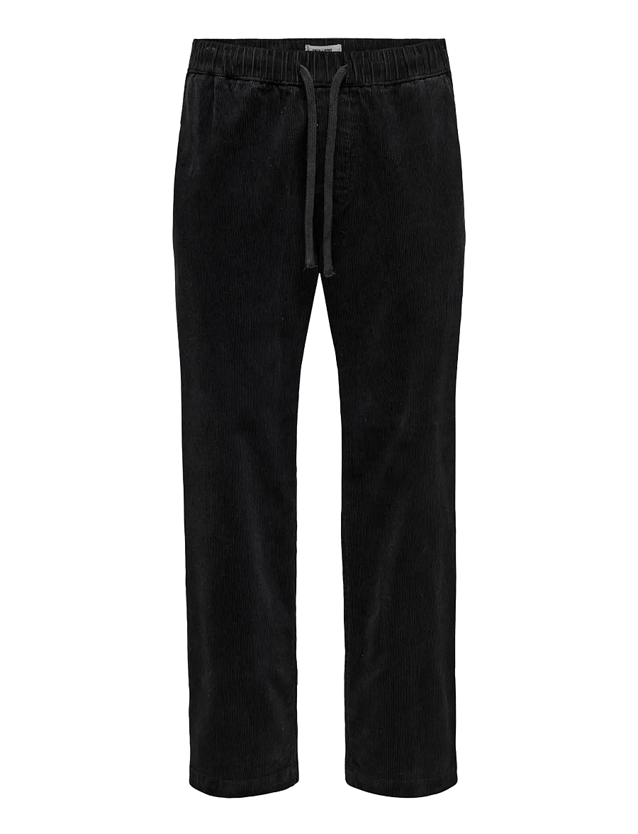 ONLY & SONS - ONSFADE LOOSE 0188 STRING CORD PANT - pantalons décontractés - black - 1