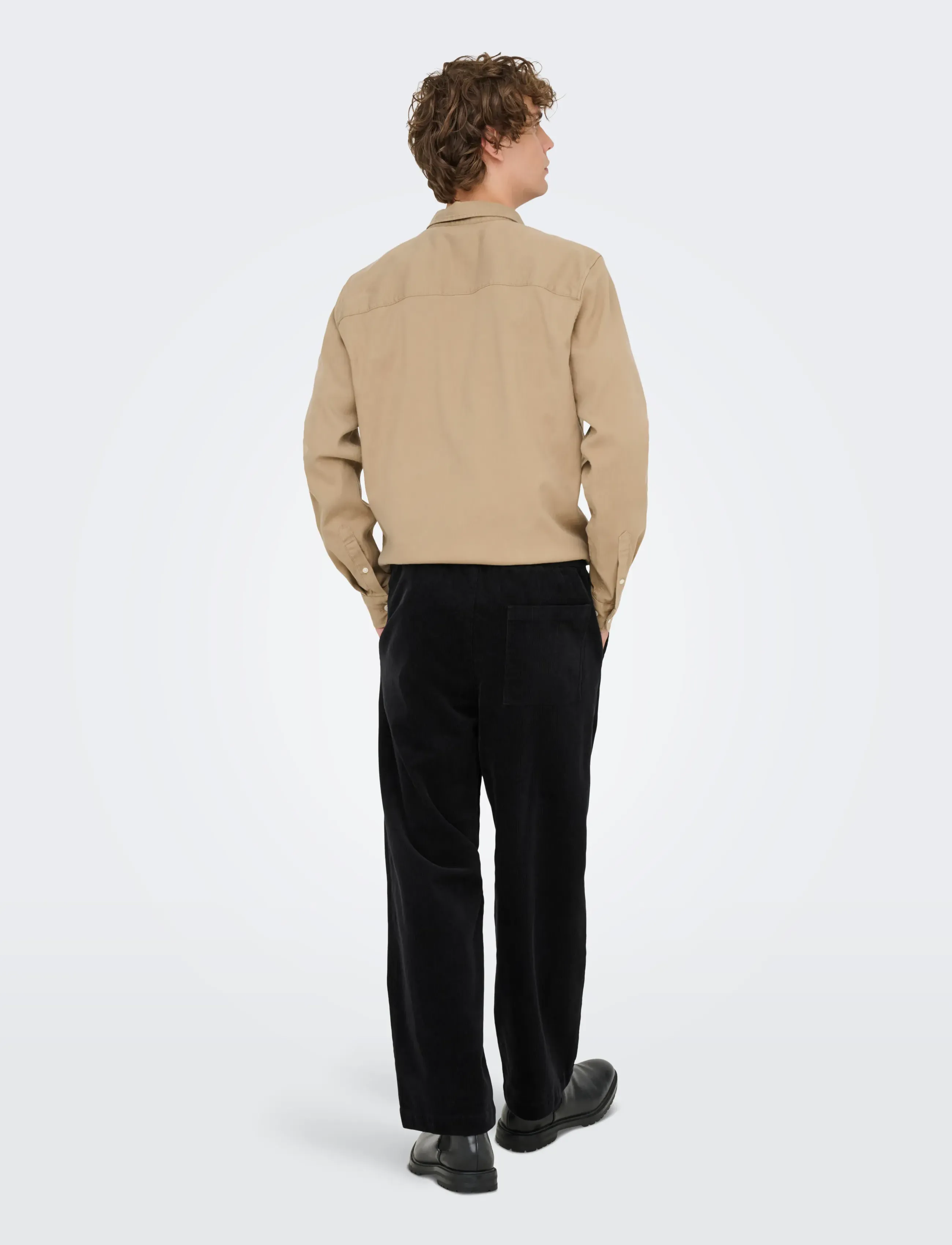 ONLY & SONS - ONSFADE LOOSE 0188 STRING CORD PANT - casual - black - 3