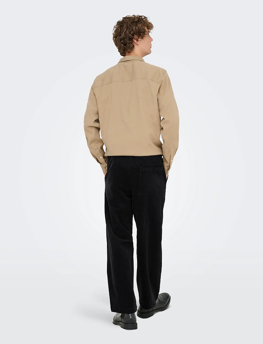 ONLY & SONS - ONSFADE LOOSE 0188 STRING CORD PANT - pantalons décontractés - black - 3