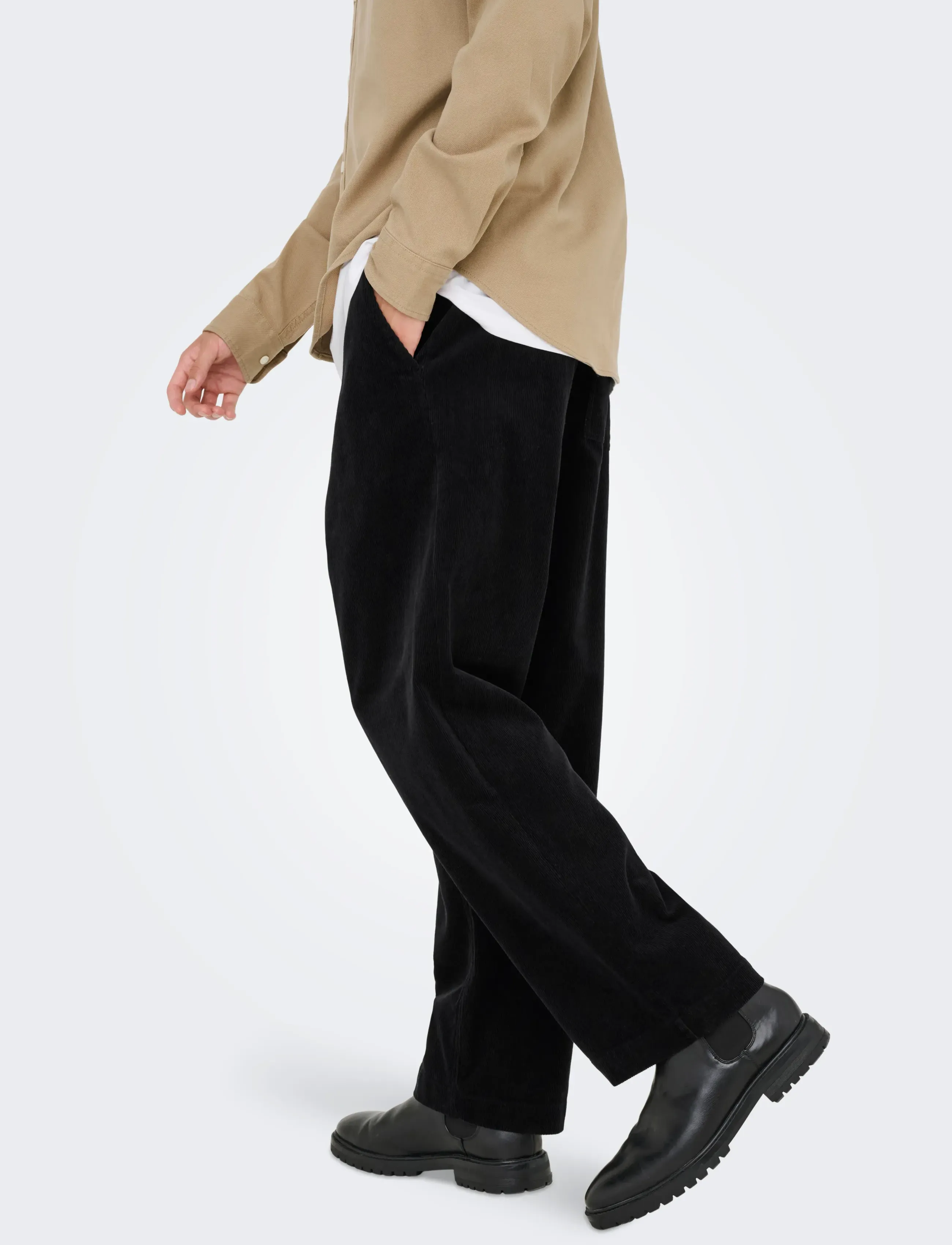 ONLY & SONS - ONSFADE LOOSE 0188 STRING CORD PANT - casual - black - 5