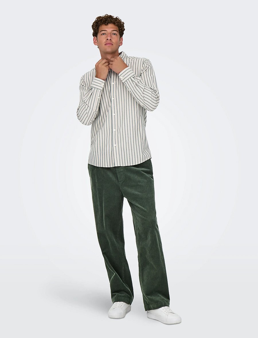 ONLY & SONS - ONSFADE LOOSE 0188 STRING CORD PANT - spodnie na co dzień - castor gray - 4