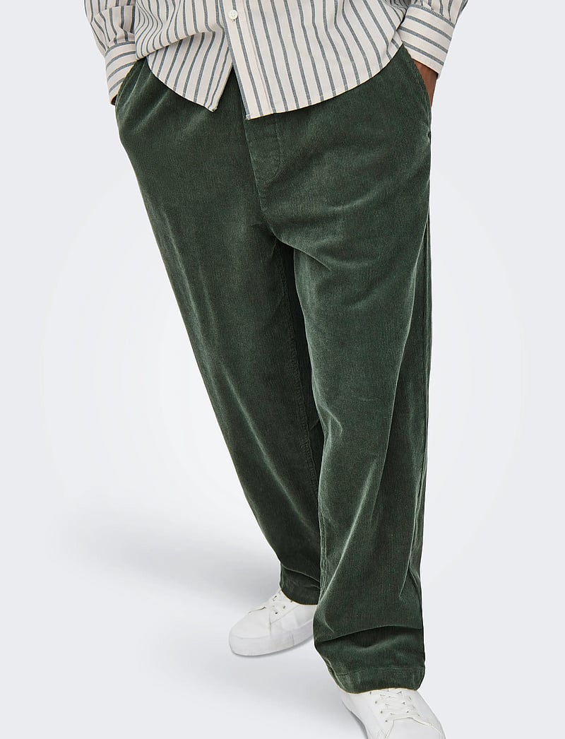 ONLY & SONS - ONSFADE LOOSE 0188 STRING CORD PANT - casual bukser - castor gray - 5