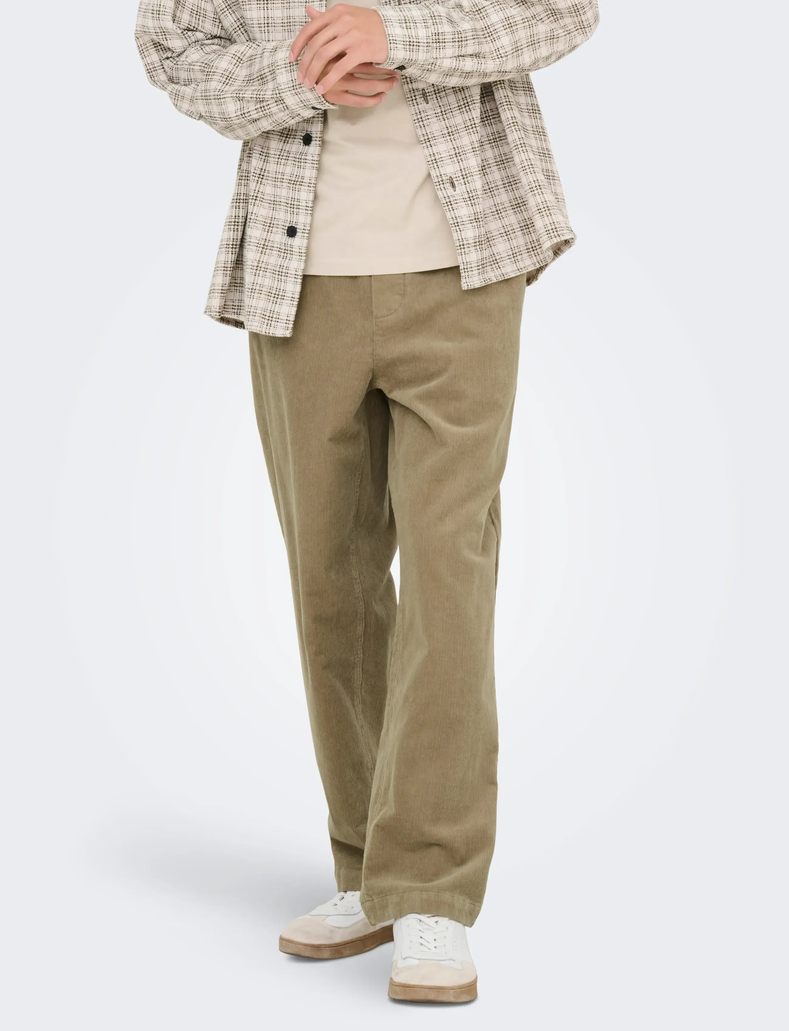 ONLY & SONS - ONSFADE LOOSE 0188 STRING CORD PANT - casual trousers - chinchilla - 0