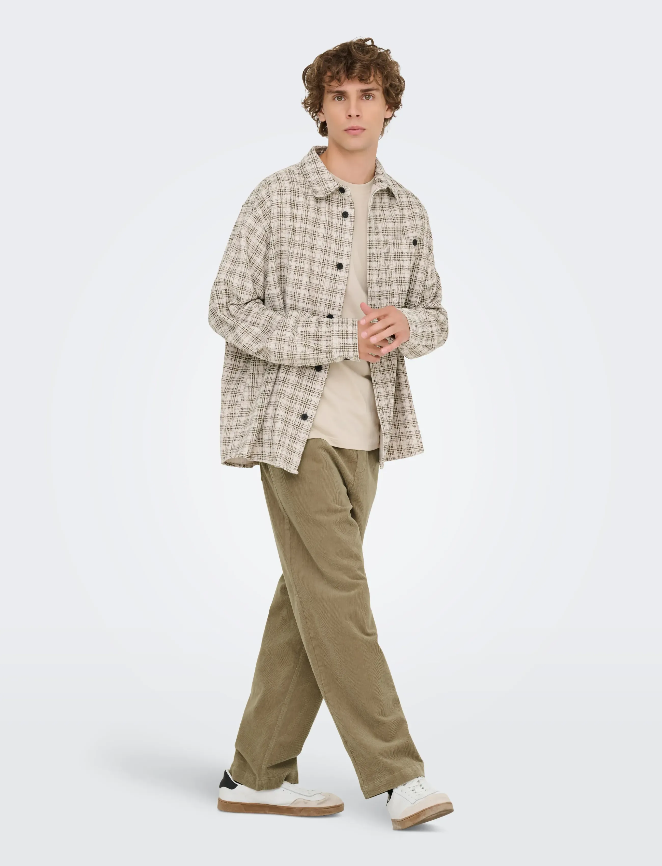 ONLY & SONS - ONSFADE LOOSE 0188 STRING CORD PANT - casual trousers - chinchilla - 4