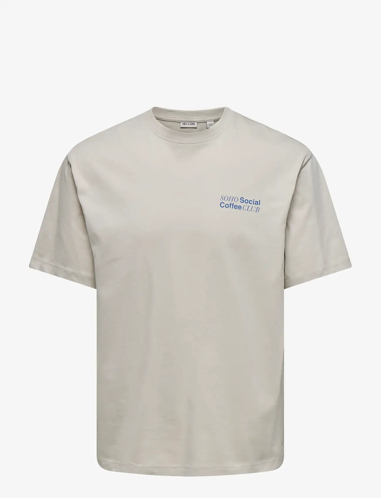ONLY & SONS - ONSFRED COFFEE CLUB RLX SS TEE - silver lining - 1