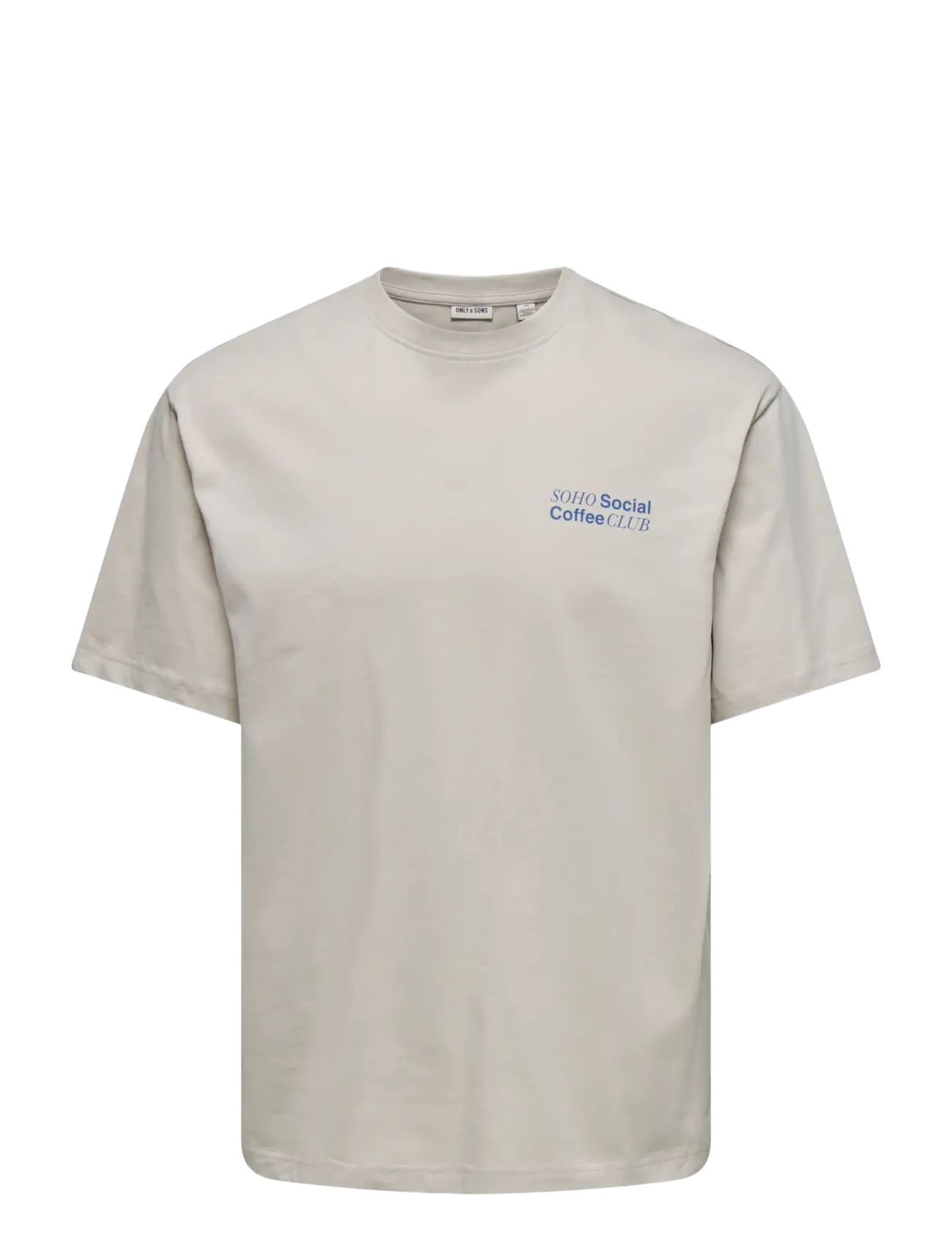 ONLY & SONS ONSFRED COFFEE CLUB RLX SS TEE - T-shirts - SILVER LINING / beige