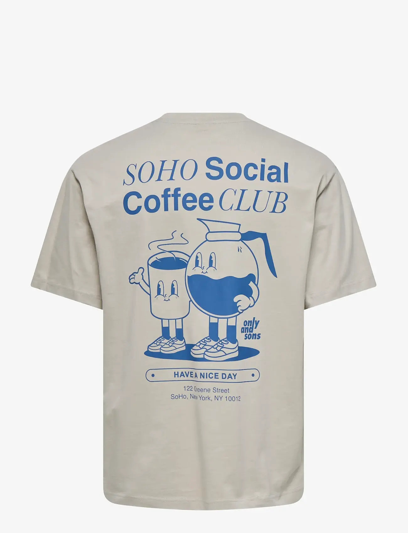 ONLY & SONS - ONSFRED COFFEE CLUB RLX SS TEE - silver lining - 2