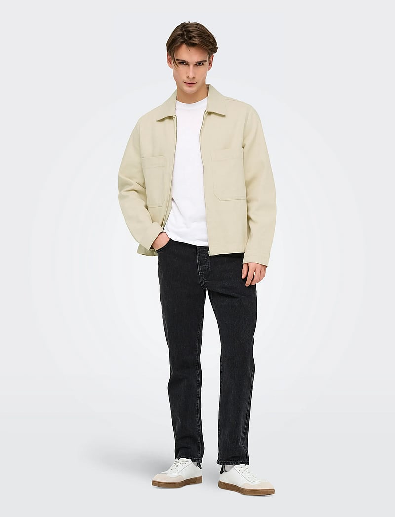ONLY & SONS - ONSCASSEL PIM ECRU 5559 DNM JACKET NOOS - herbstjacken - ecru - 4
