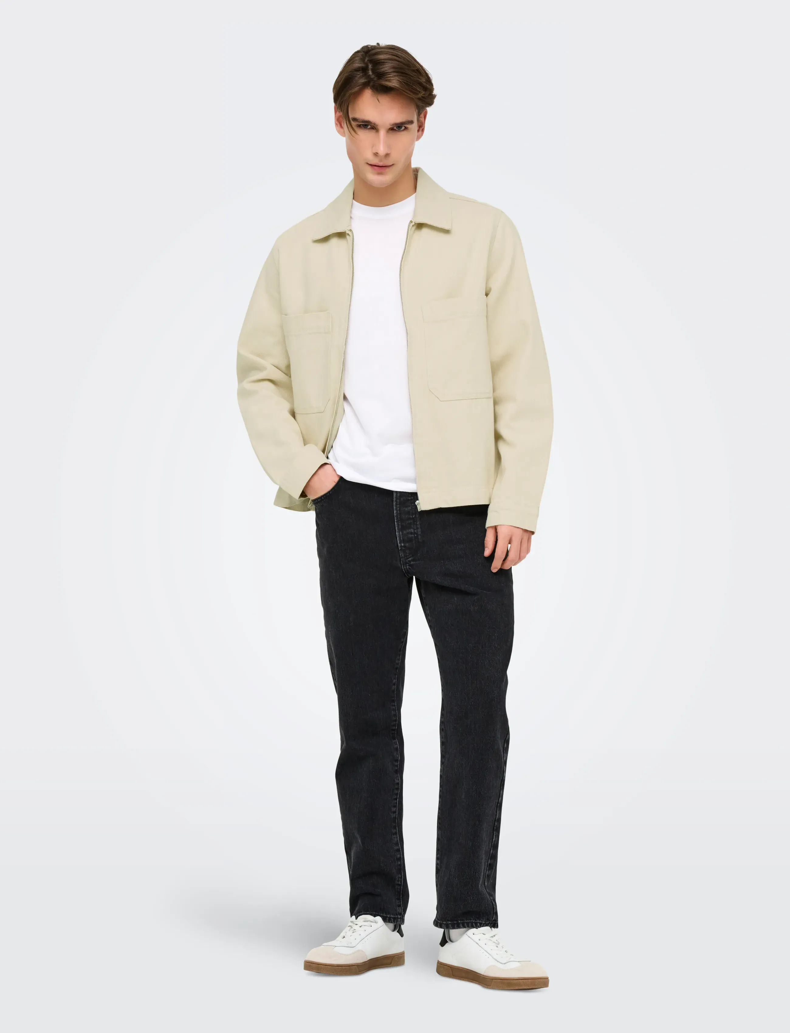 ONLY & SONS - ONSCASSEL PIM ECRU 5559 DNM JACKET NOOS - ecru - 4