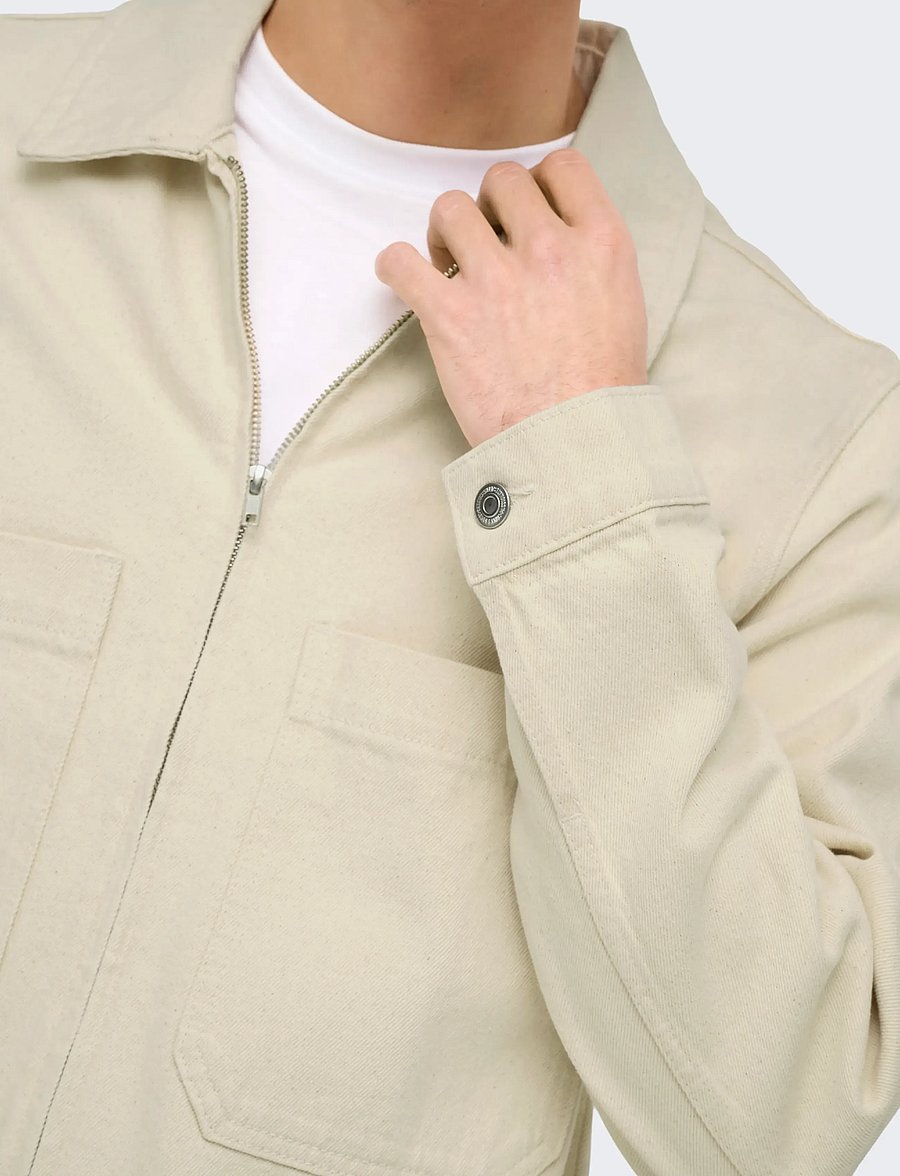 ONLY & SONS - ONSCASSEL PIM ECRU 5559 DNM JACKET NOOS - ecru - 5