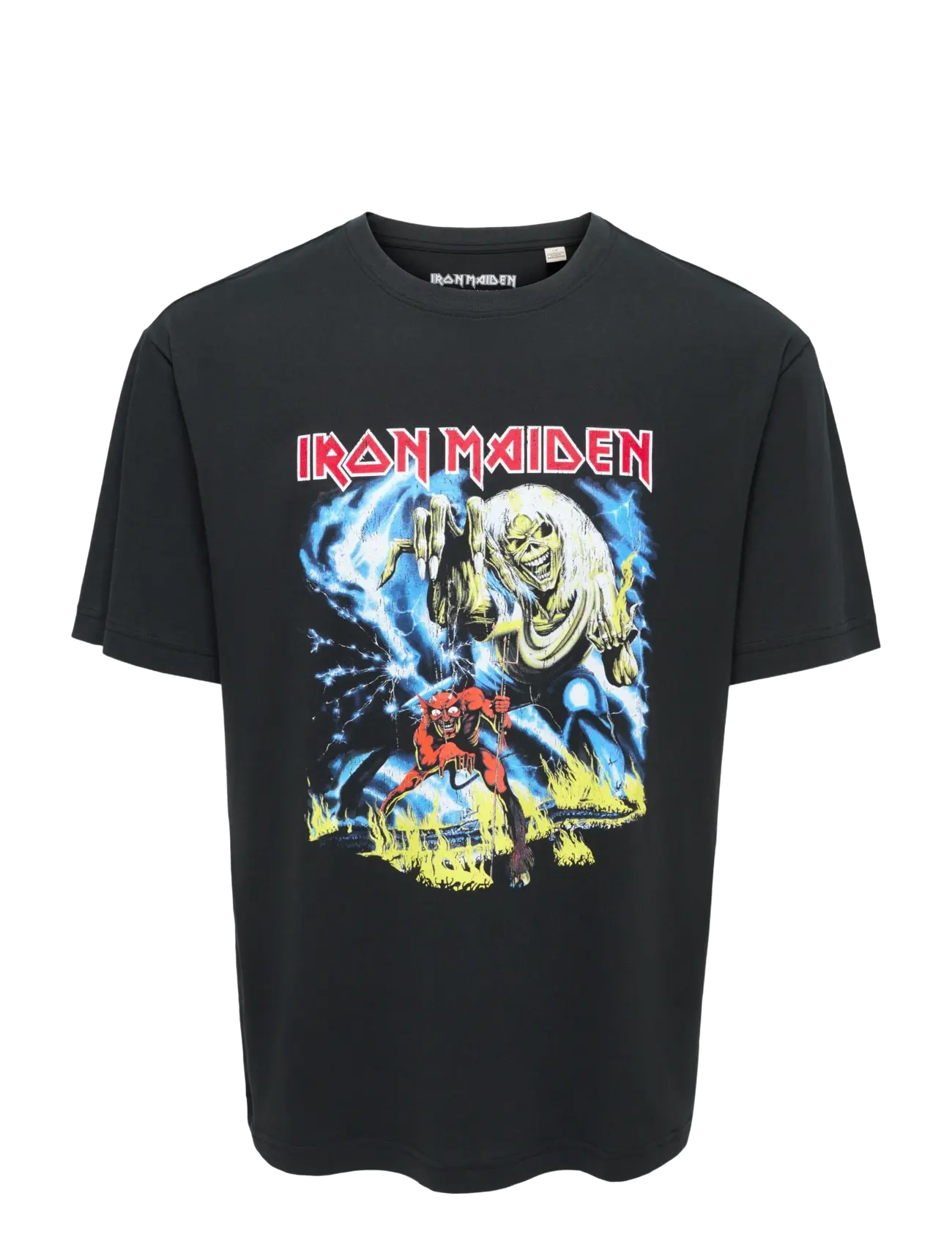 ONLY & SONS ONSIRON MAIDEN LIFE RLX SS LIC TEE - Lühikeste varrukatega T-särgid - JET BLACK / black