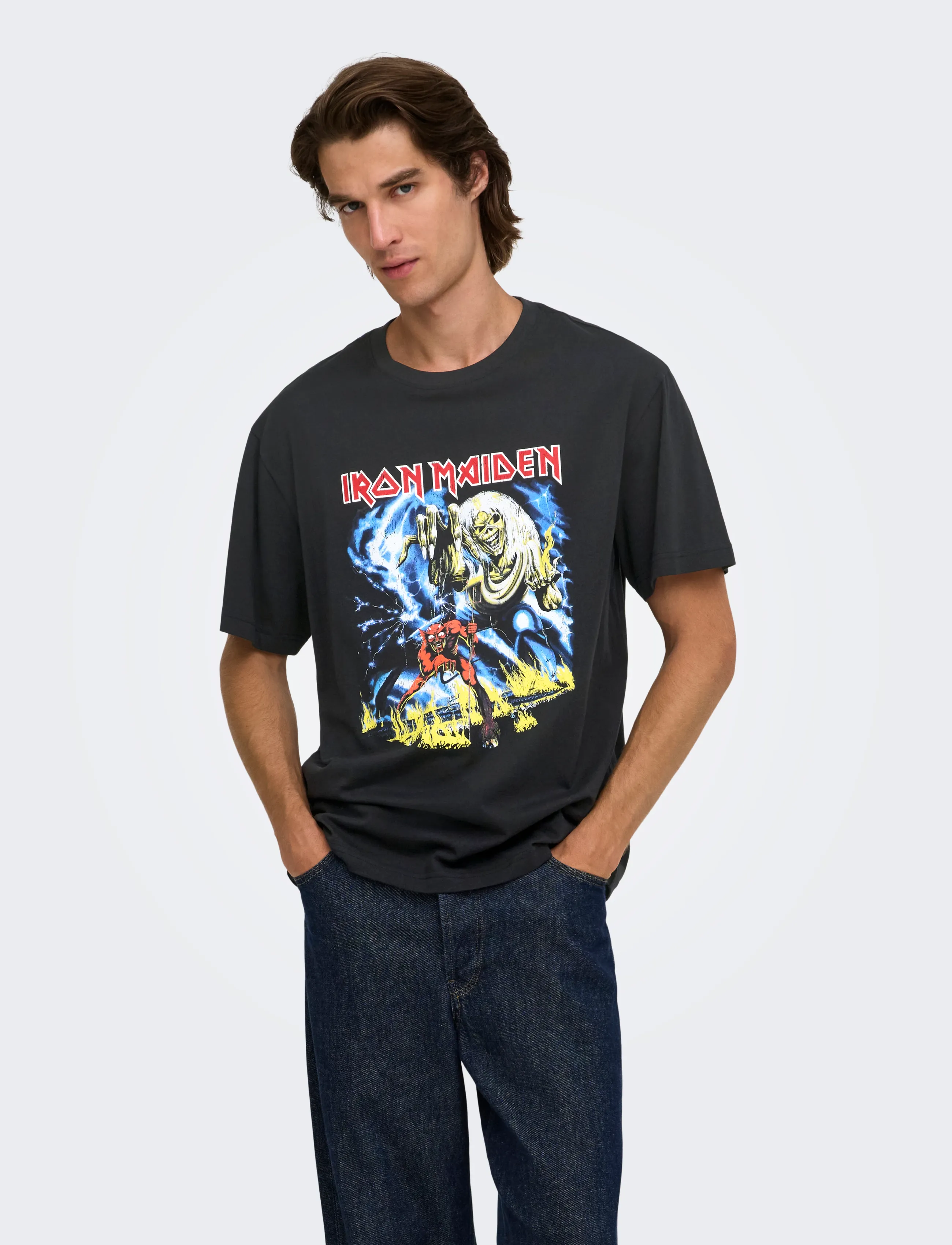 ONLY & SONS - ONSIRON MAIDEN LIFE RLX SS LIC TEE - lühikeste varrukatega t-särgid - jet black - 0