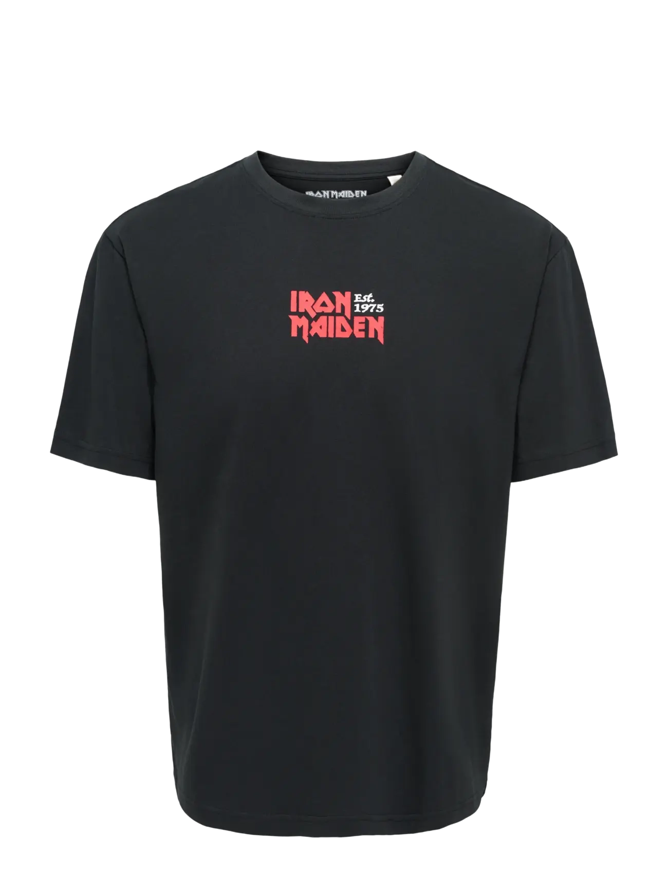 ONLY & SONS ONSIRON MAIDEN LIFE RLX SS LIC TEE - Kurzärmelige T-Shirts - JET BLACK / black