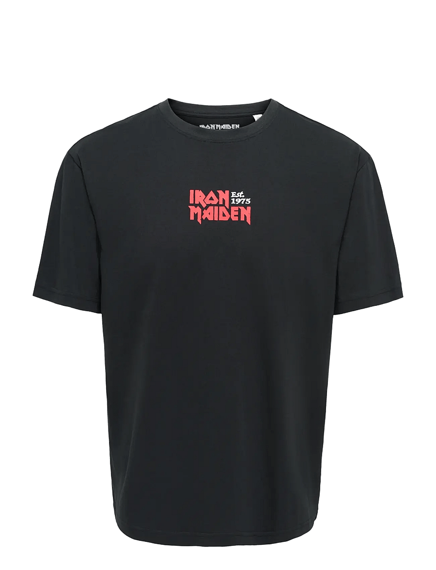 ONLY & SONS - ONSIRON MAIDEN LIFE RLX SS LIC TEE - kortärmade t-shirts - jet black - 1