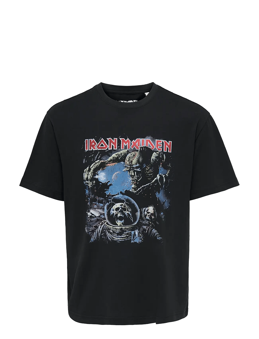 ONLY & SONS - ONSIRON MAIDEN LIFE RLX SS LIC TEE - lühikeste varrukatega t-särgid - jet black - 0