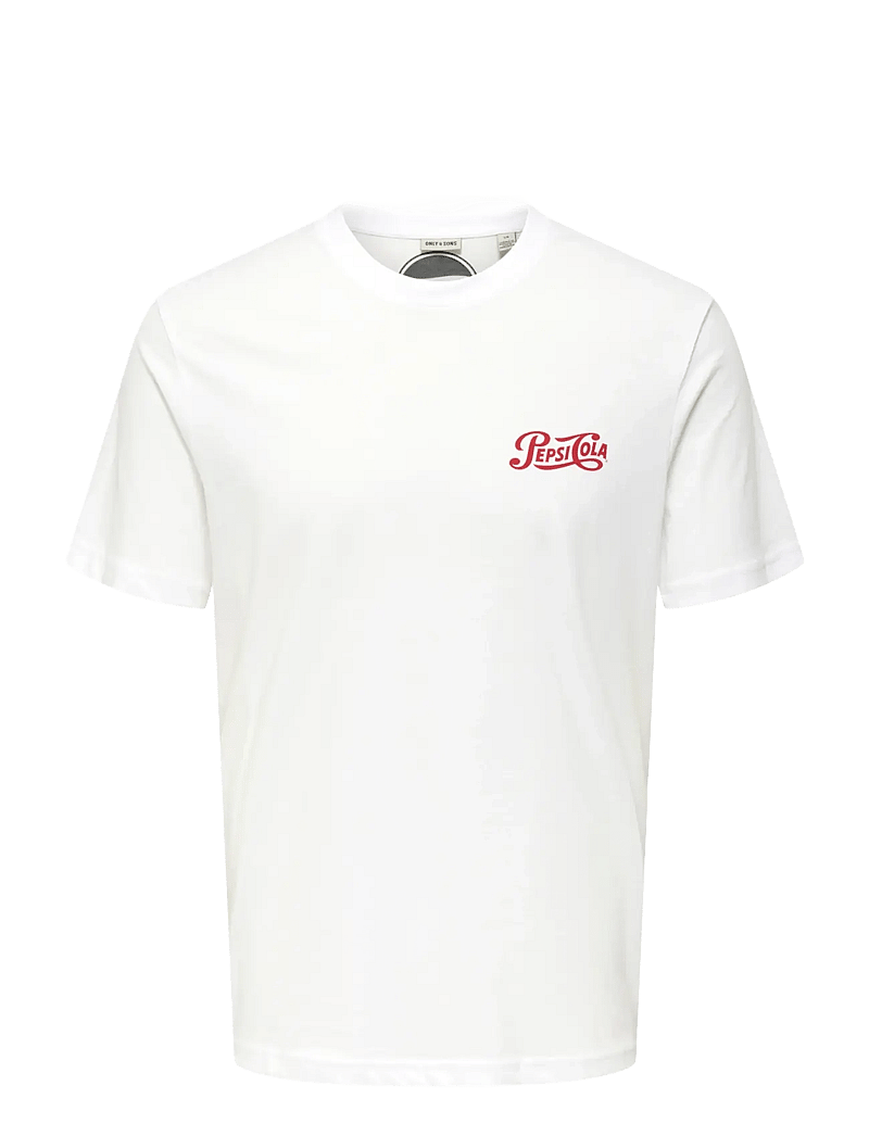 ONLY & SONS - ONSPEPSI LIFE REG SS LIC TEE - lühikeste varrukatega t-särgid - bright white - 1