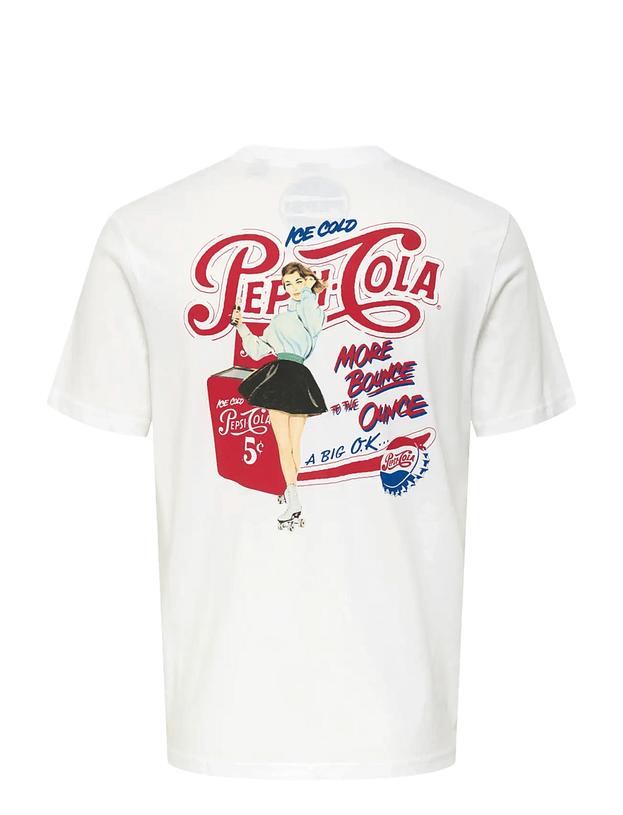 ONLY & SONS - ONSPEPSI LIFE REG SS LIC TEE - kortærmede t-shirts - bright white - 2
