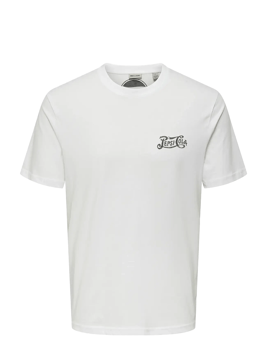 ONLY & SONS - ONSPEPSI LIFE REG SS LIC TEE - kortärmade t-shirts - bright white - 1