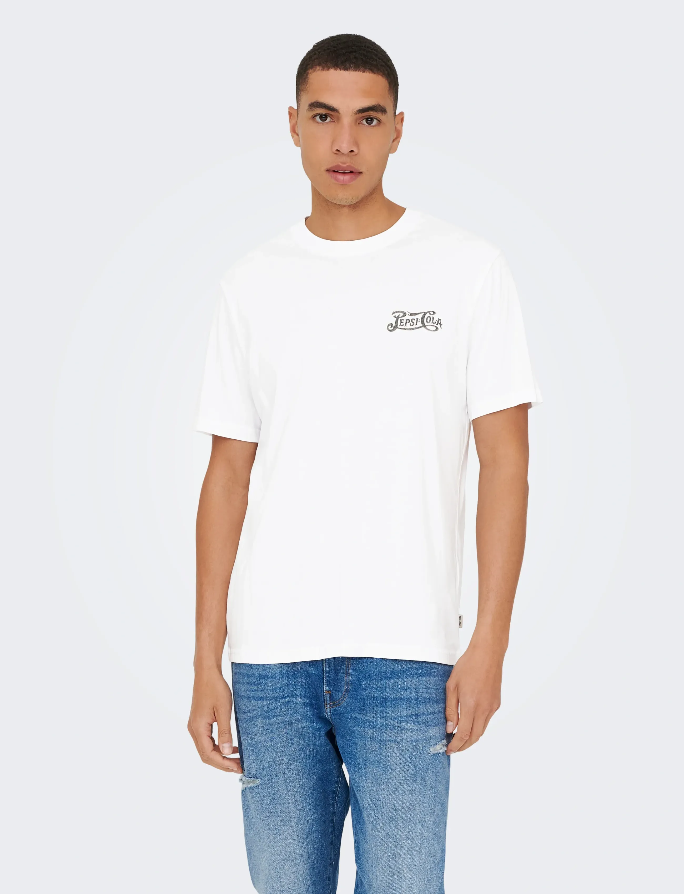 ONLY & SONS ONSPEPSI LIFE REG SS LIC TEE - Deals - BRIGHT WHITE / white