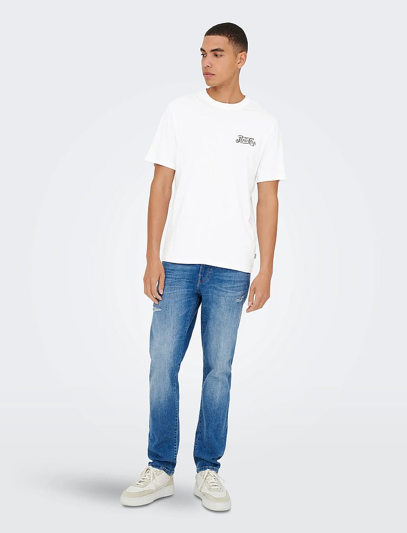 ONLY & SONS - ONSPEPSI LIFE REG SS LIC TEE - kortärmade t-shirts - bright white - 3