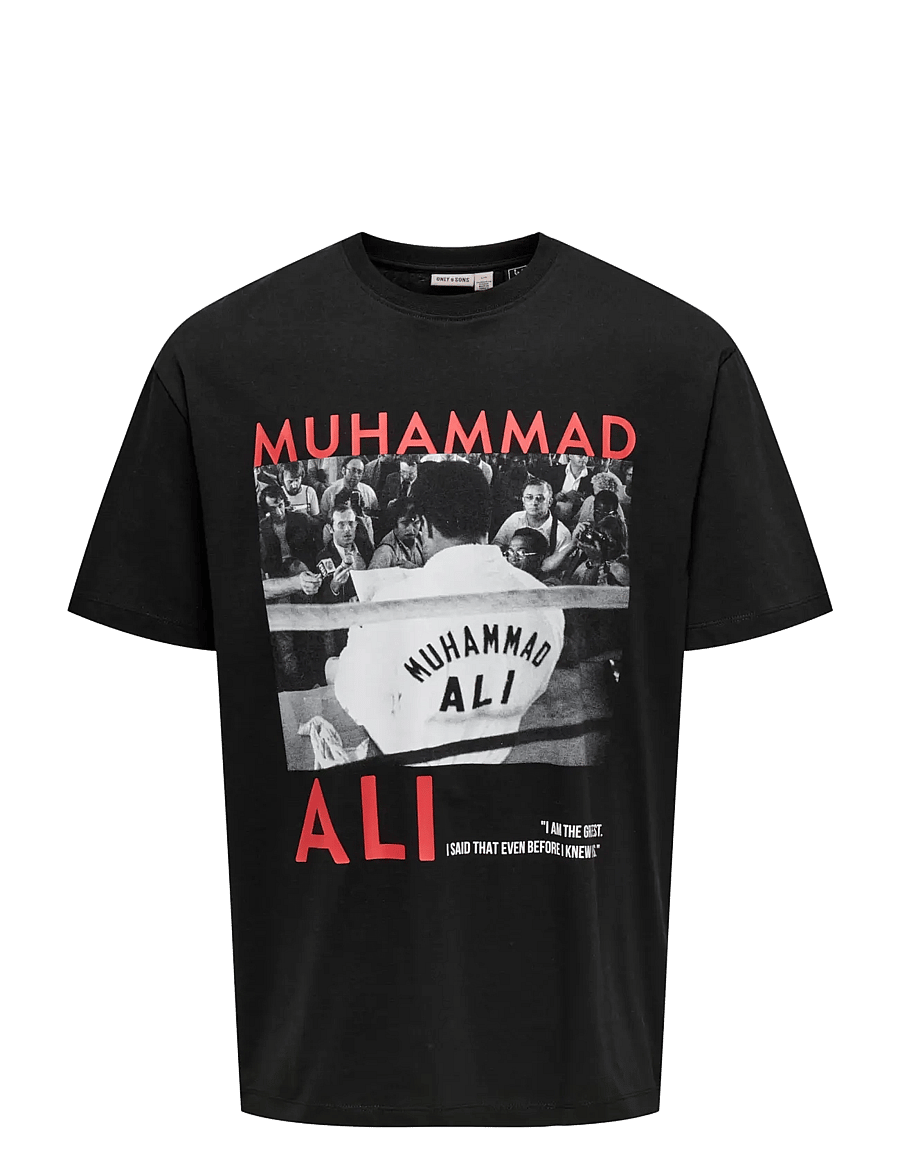 ONLY & SONS - ONSMUHAMMAD ALI RLX SS LIC TEE - kurzärmelig - jet black - 0